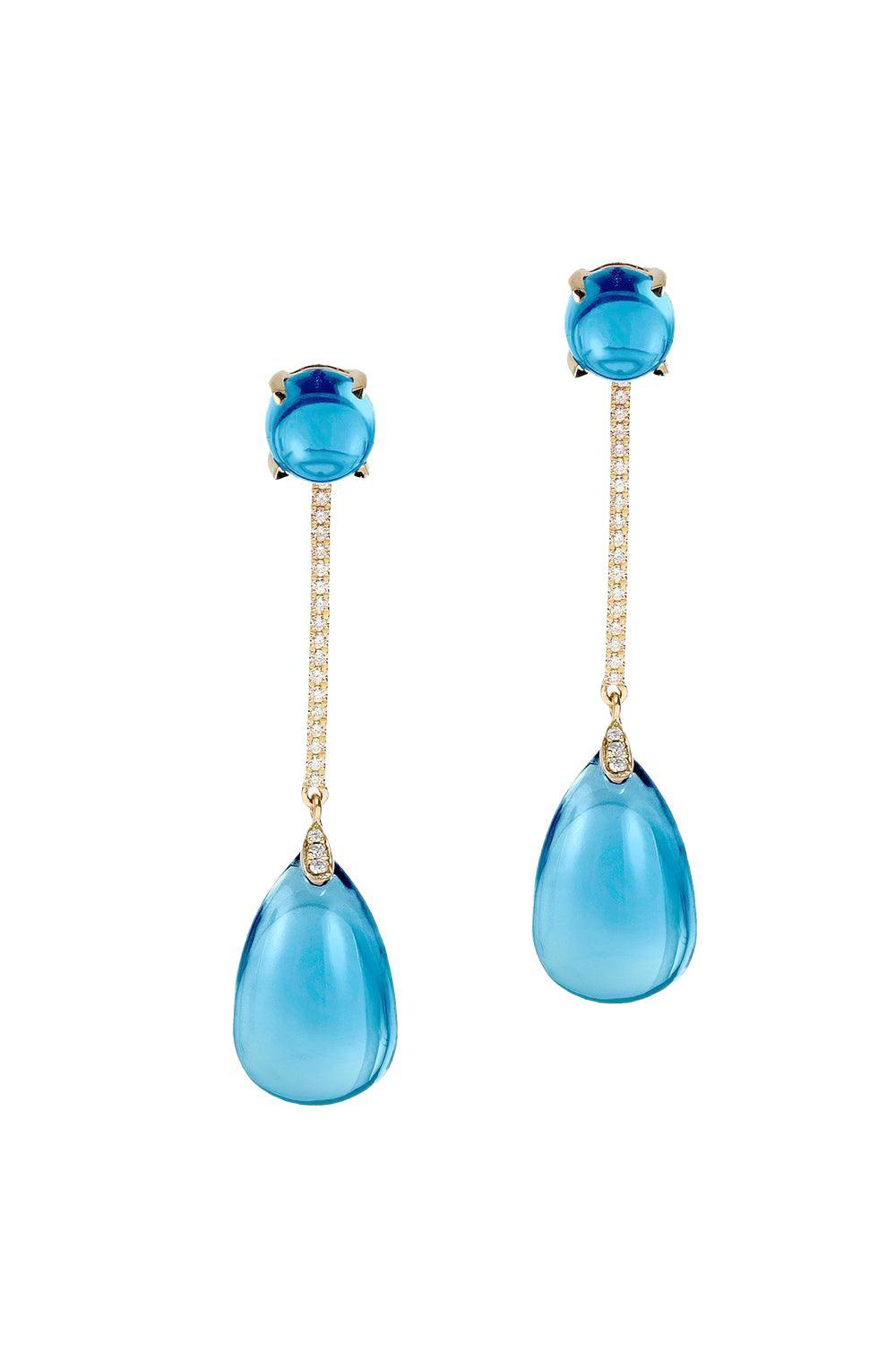 Blue Topaz Long Drop Naughty Earrings-YELLOW GOLD-JEWELRYFINE JEWELEARRING-GOSHWARA