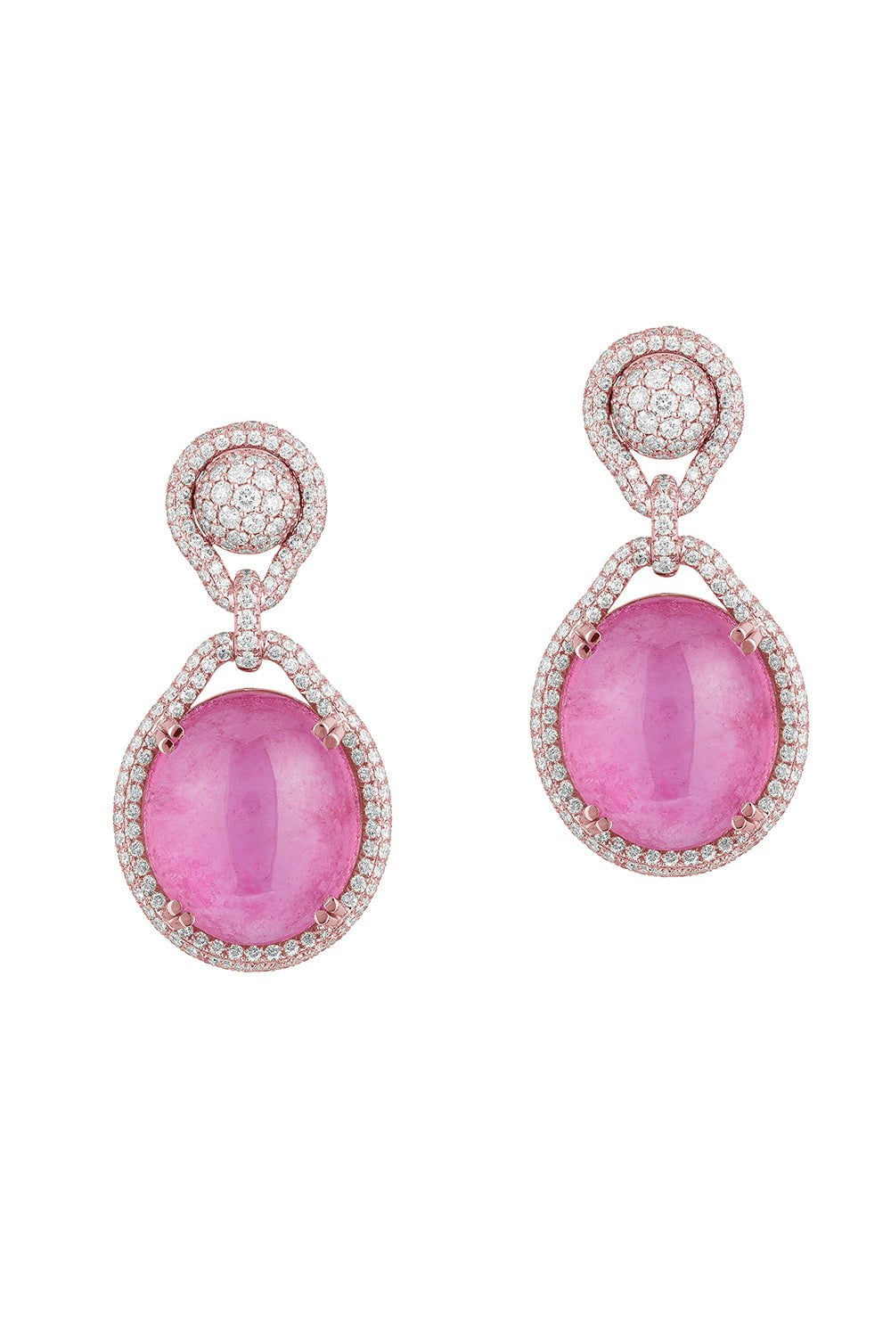 GOSHWARA-G-One Pink Tourmaline Earrings-ROSE GOLD