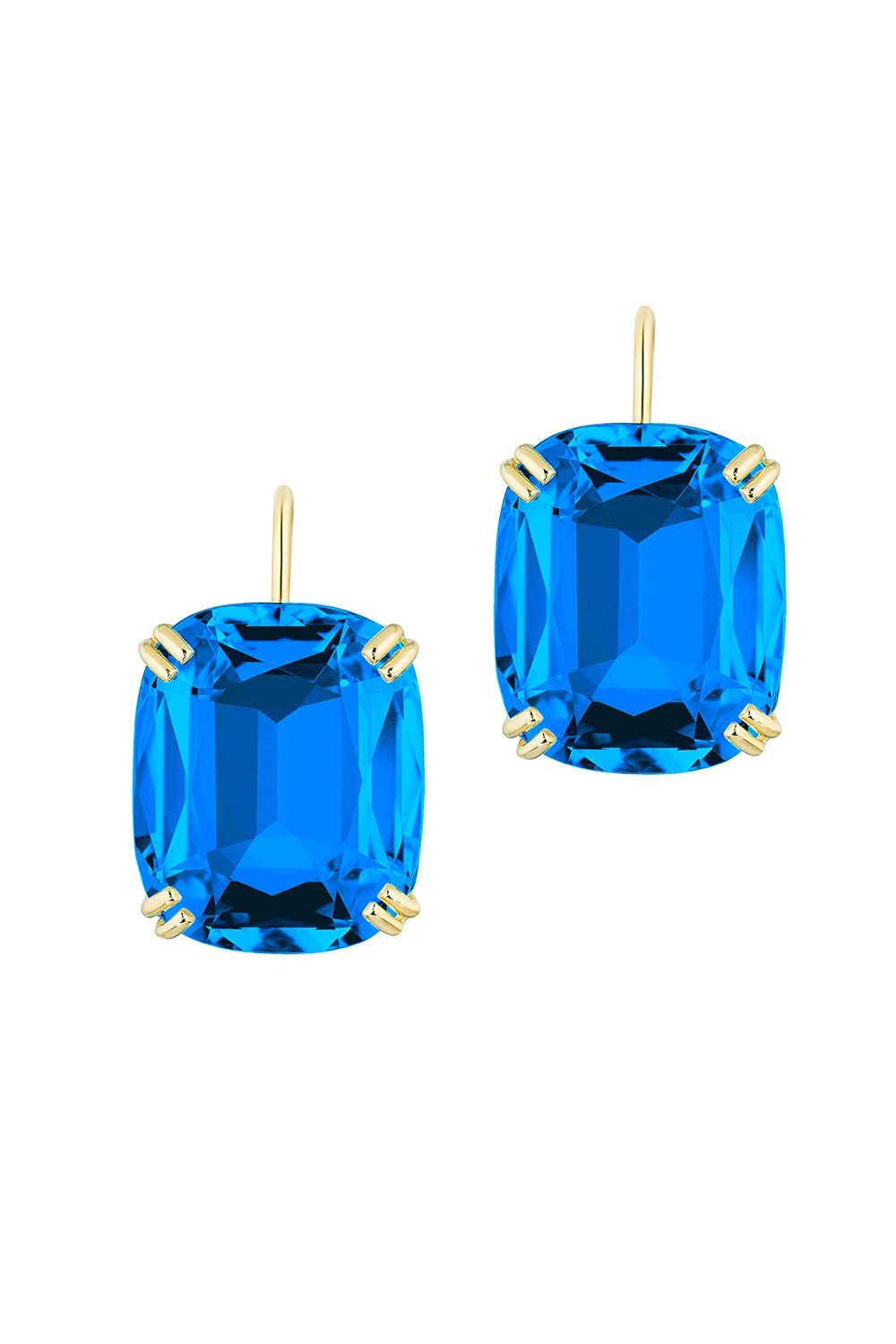 GOSHWARA-Gossip London Blue Topaz Earrings-YELLOW GOLD