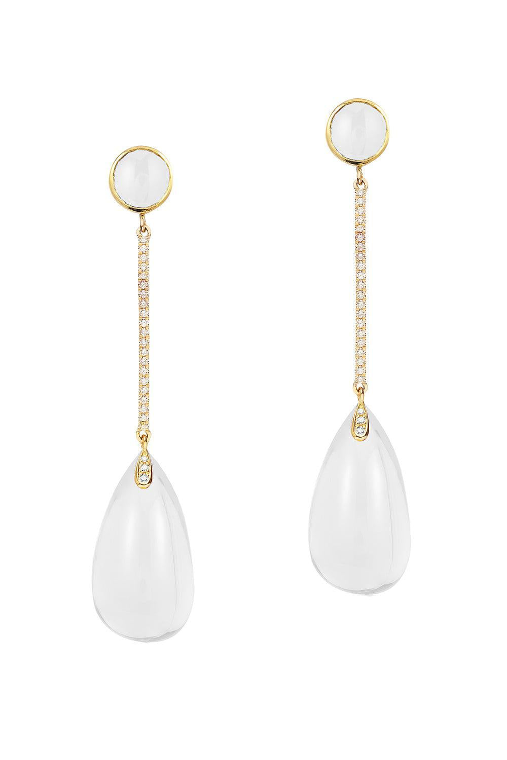 Moon Quartz Cushion Naughty Moon Quartz Earrings-YELLOW GOLD-JEWELRYFINE JEWELEARRING-GOSHWARA