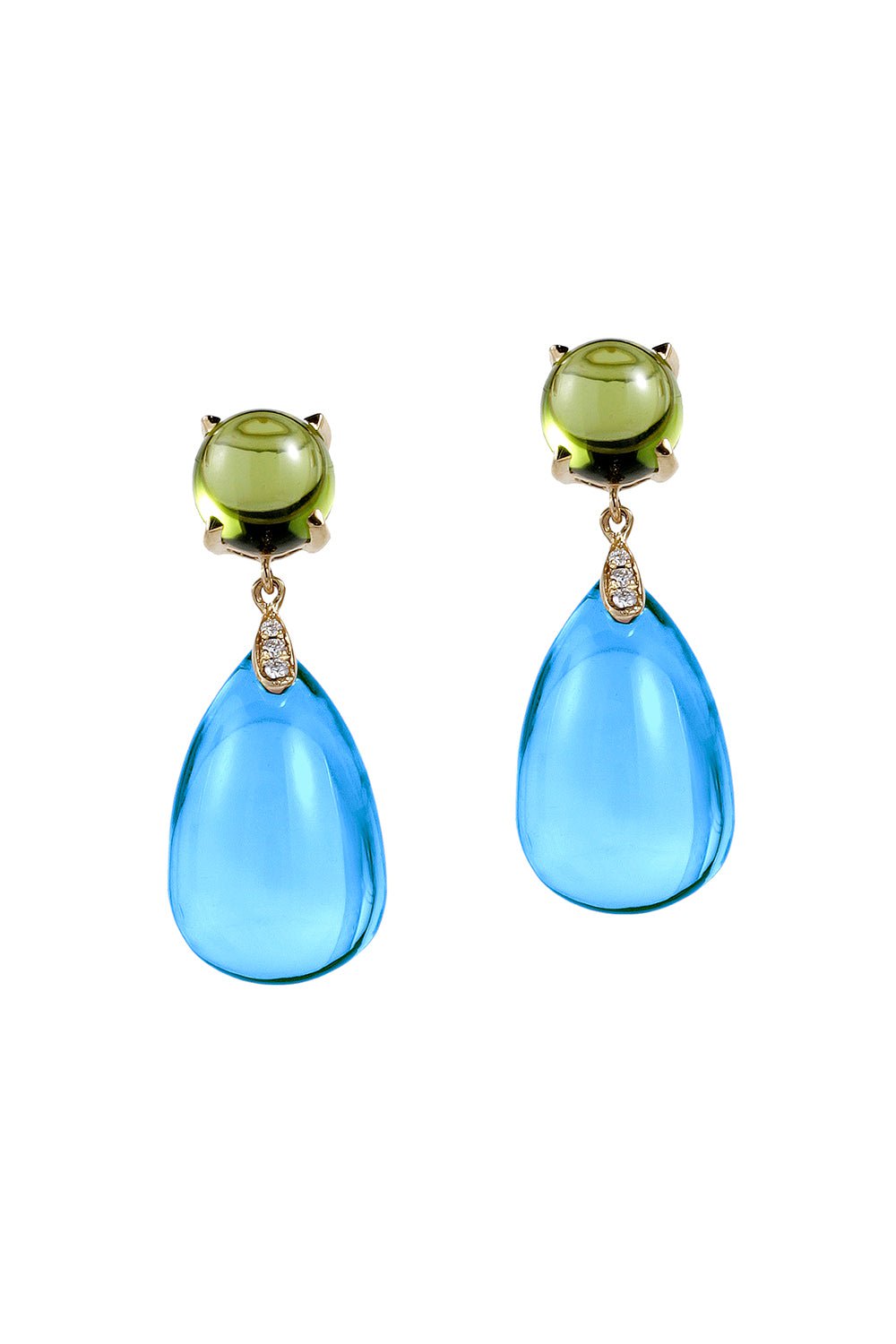 GOSHWARA-Naughty Topaz Peridot Earrings-YELLOW GOLD