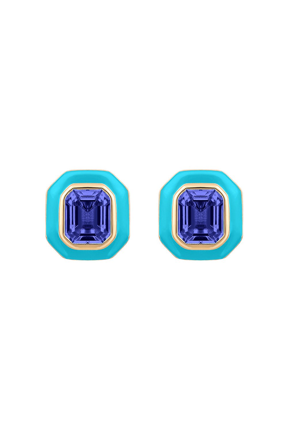 GOSHWARA-Queen Tanzanite Earrings-YELLOW GOLD