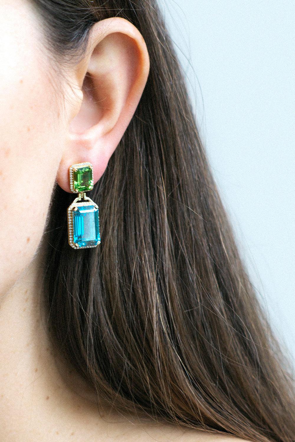Topaz Peridot Gossip Earrings-YELLOW GOLD-JEWELRYFINE JEWELEARRING-GOSHWARA