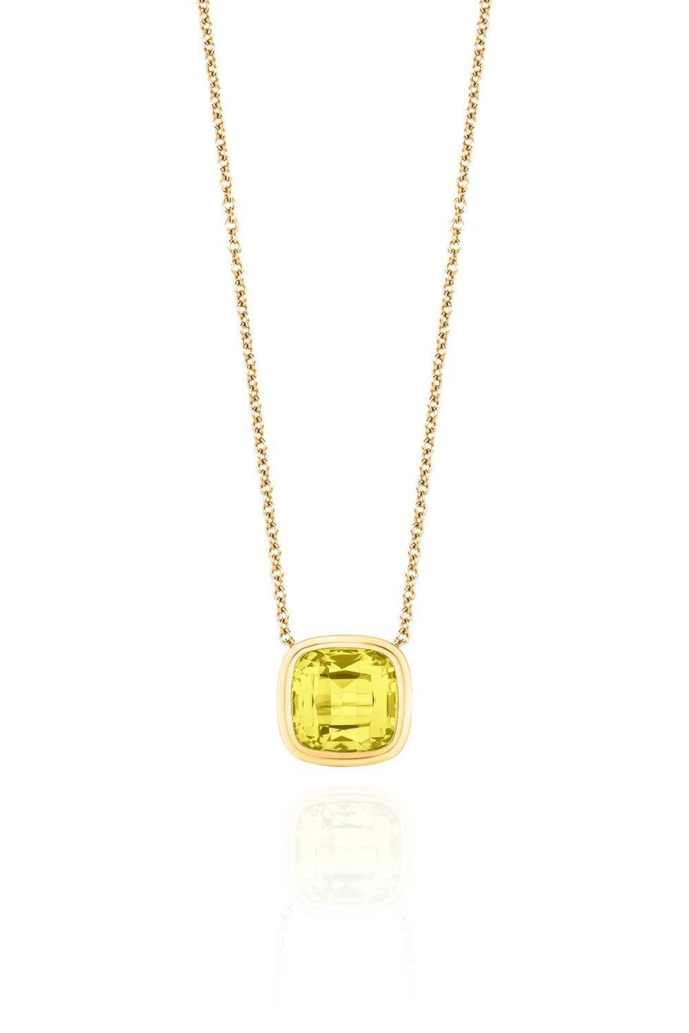 Lemon Quartz Manhattan Necklace-YELLOW GOLD-18-JEWELRYFINE JEWELNECKLACE O-GOSHWARA