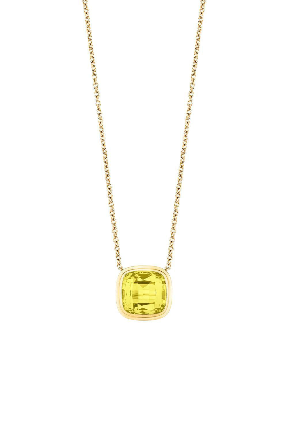 Lemon Quartz Manhattan Necklace-YELLOW GOLD-18-JEWELRYFINE JEWELNECKLACE O-GOSHWARA