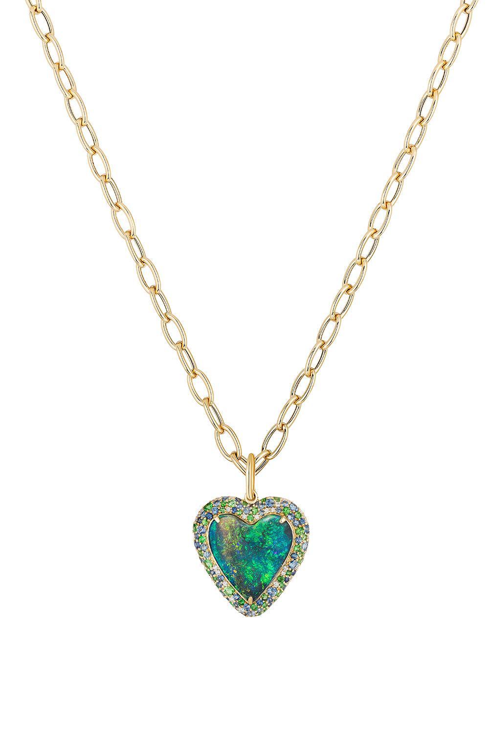 Opal Heart G-One Necklace-YELLOW GOLD-18-JEWELRYFINE JEWELNECKLACE O-GOSHWARA