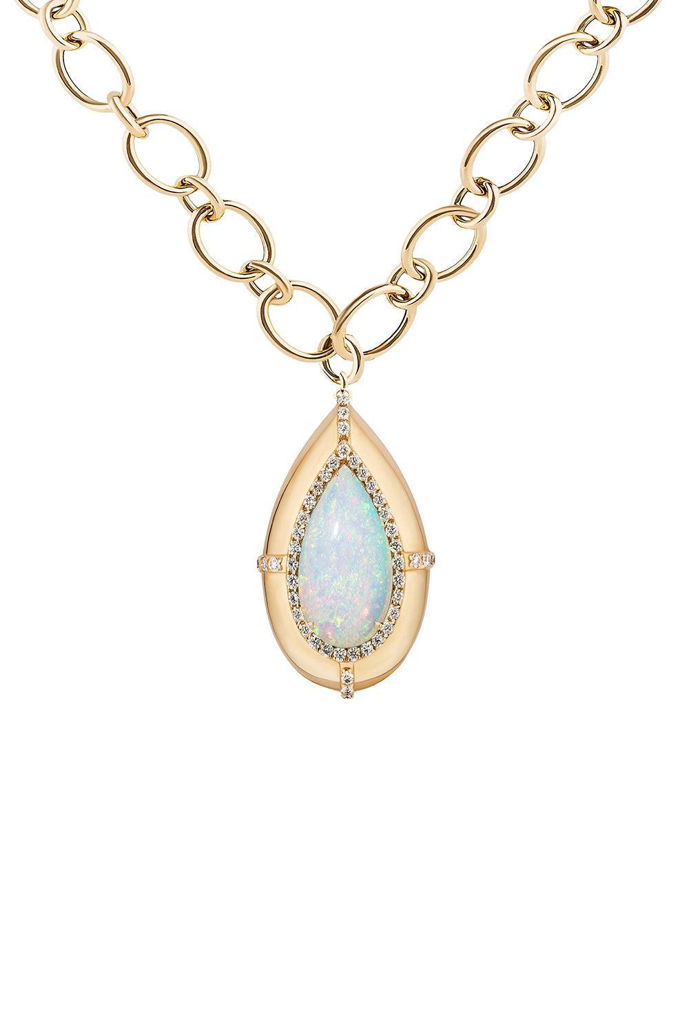 Opal Limited Edition Medallion Pendant Necklace-YELLOW GOLD-18-JEWELRYFINE JEWELNECKLACE O-GOSHWARA