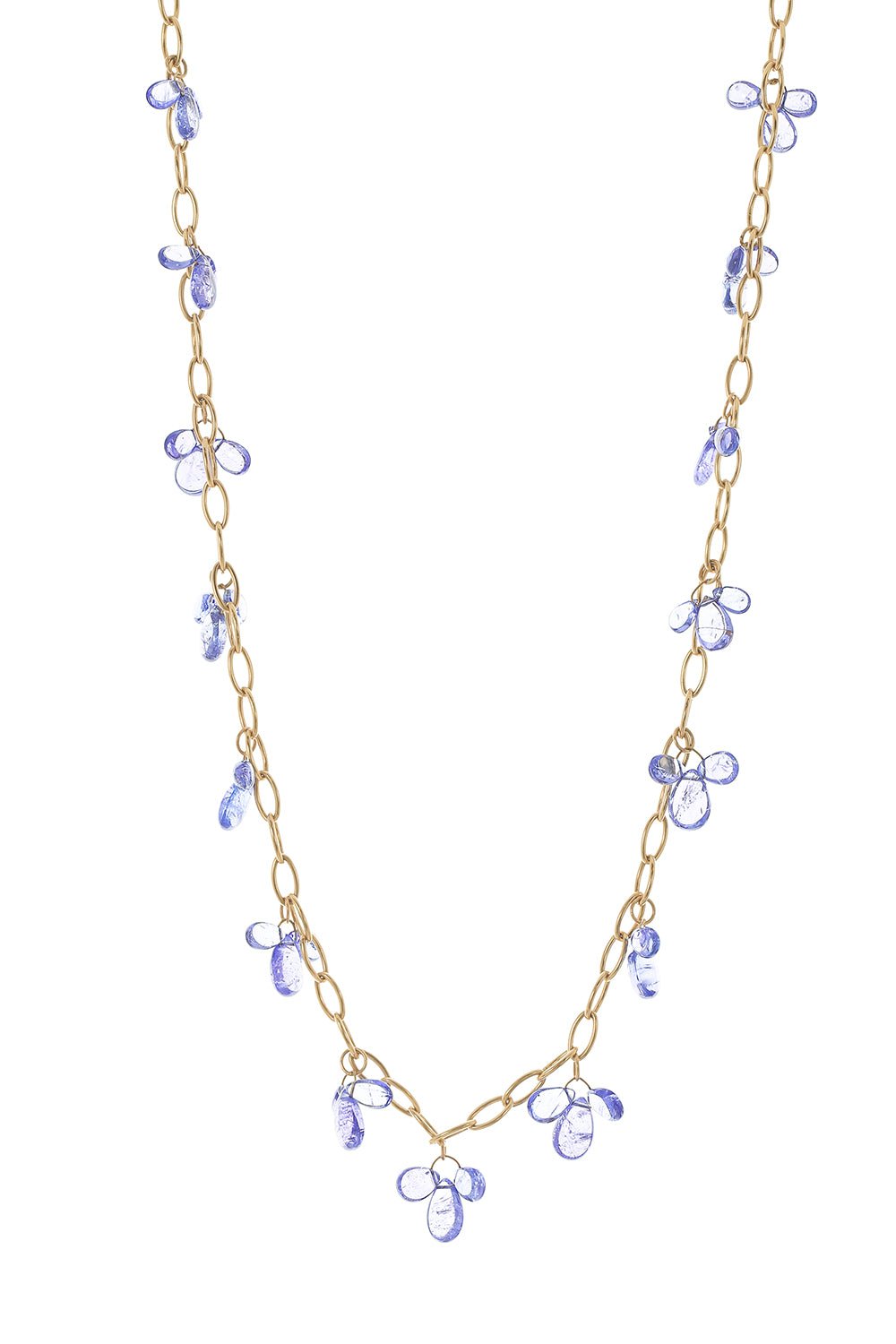 GOSHWARA-G-One Tanzanite Raindrop Necklace-YELLOW GOLD