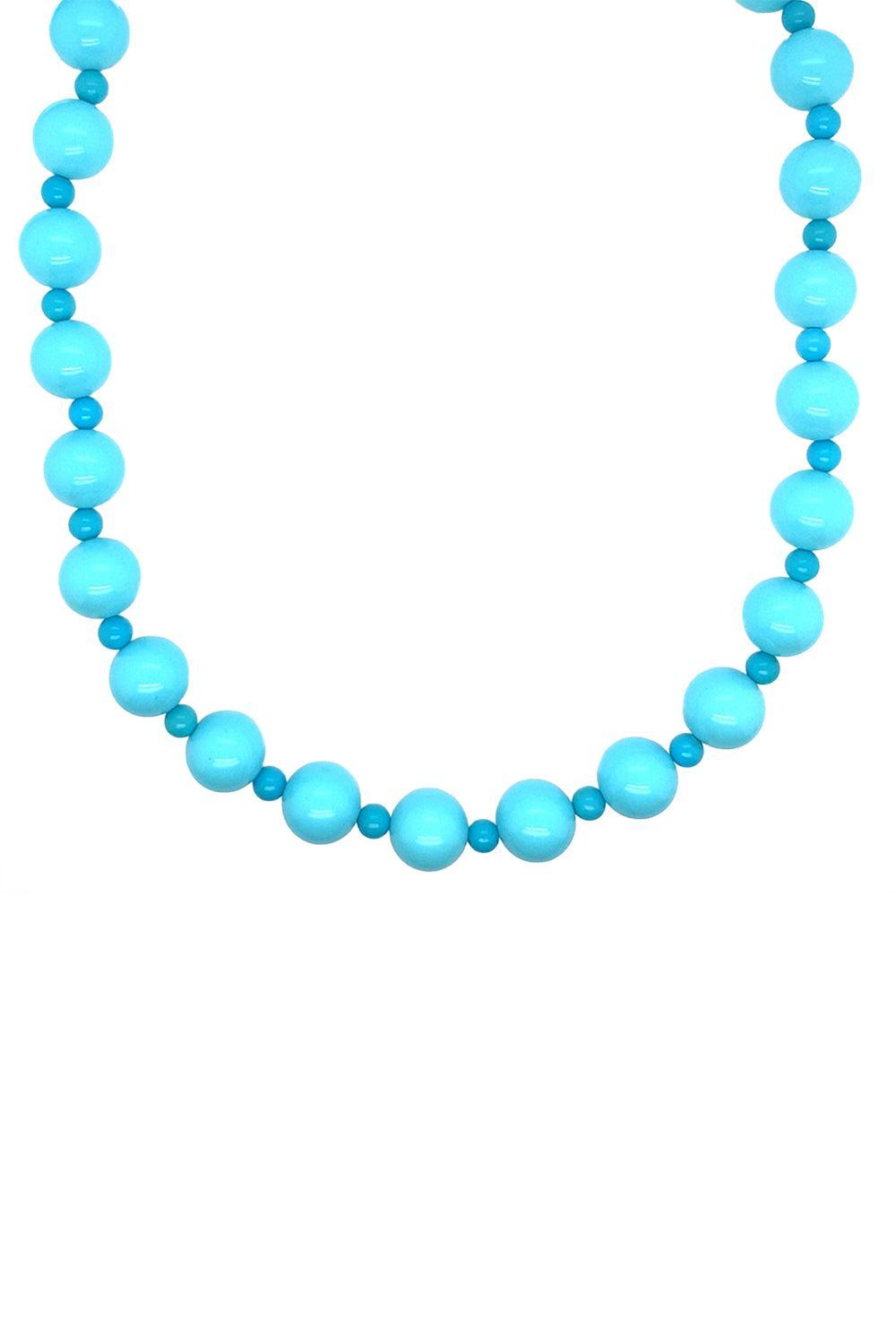 Turquoise Bead Beyond Necklace-YELLOW GOLD-22-JEWELRYFINE JEWELNECKLACE O-GOSHWARA