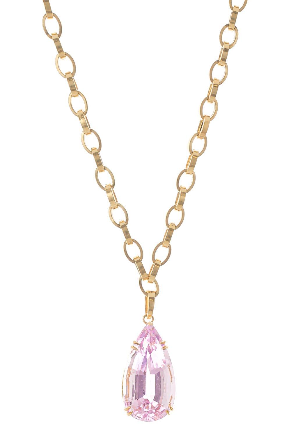 GOSHWARA-G-One Kunzite Pendant Necklace-YELLOW GOLD