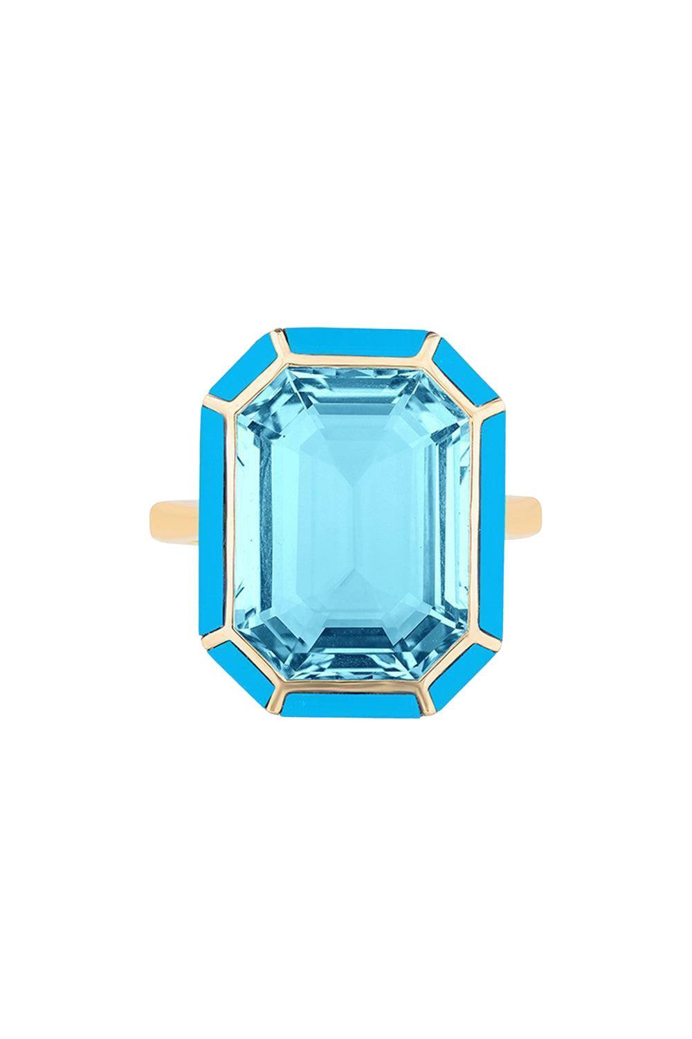 Blue Topaz Melange Ring-YELLOW GOLD-6.75-JEWELRYFINE JEWELRING-GOSHWARA