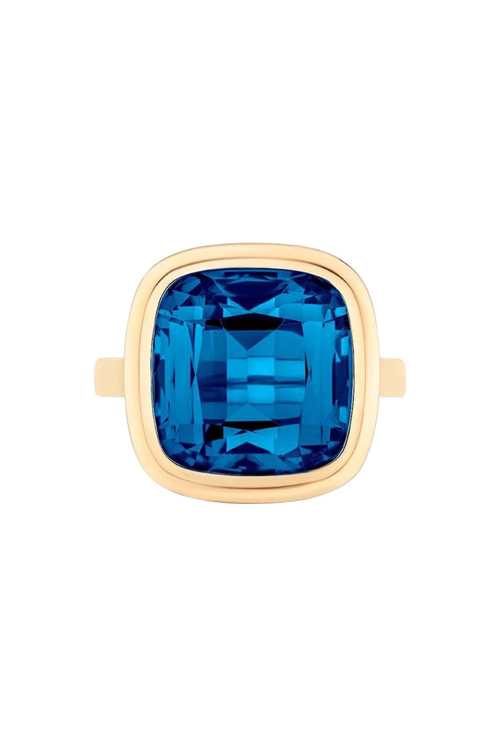 London Blue Topaz Manhattan Ring-YELLOW GOLD-7-JEWELRYFINE JEWELRING-GOSHWARA