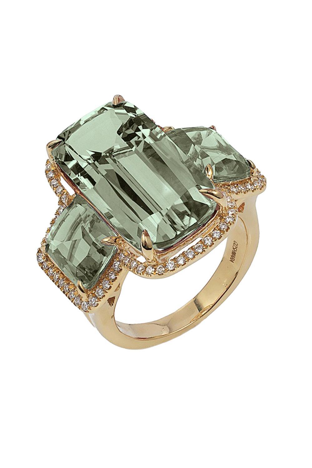 Three Stone Prasiolite Gossip Ring