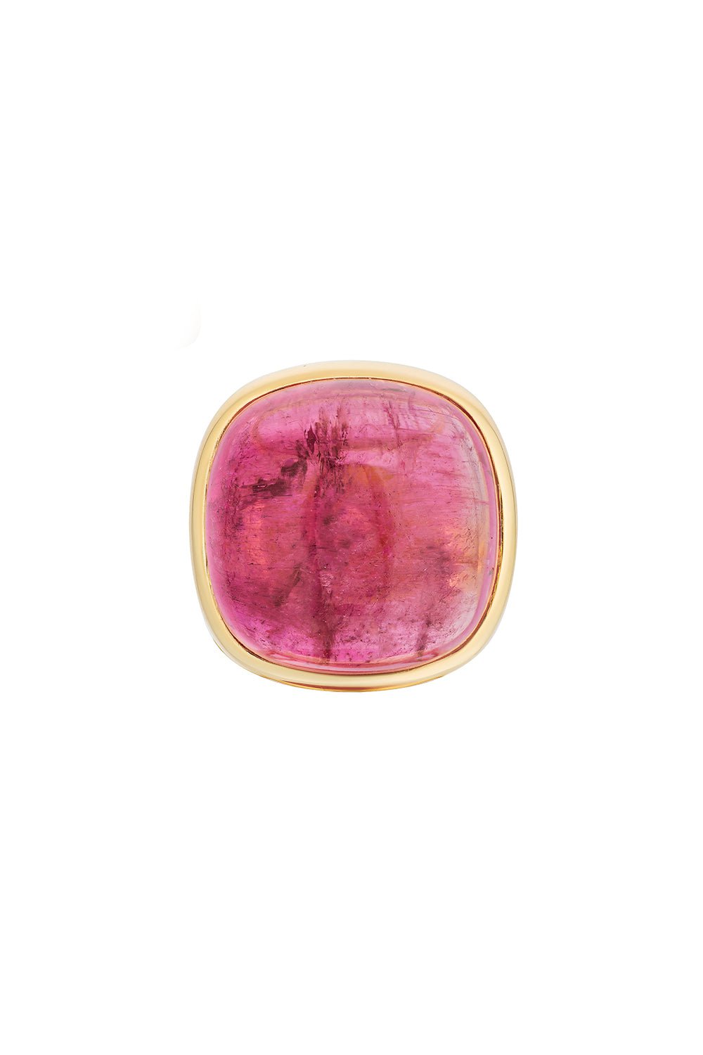 GOSHWARA-G-One Rubelite Sugar loaf Ring-YELLOW GOLD
