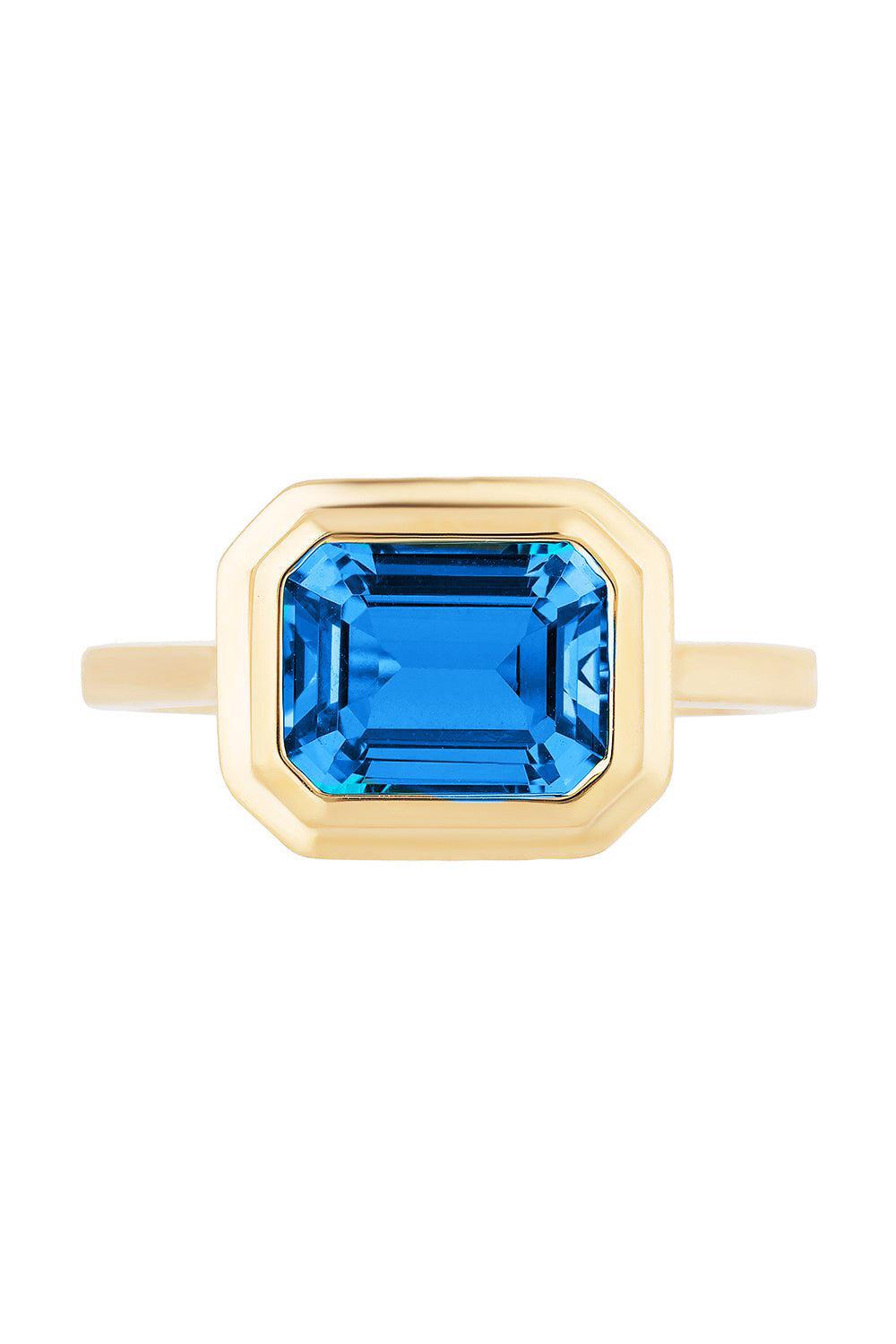 Blue Topaz Manhattan Ring-YELLOW GOLD-6.25-JEWELRYFINE JEWELRING-GOSHWARA