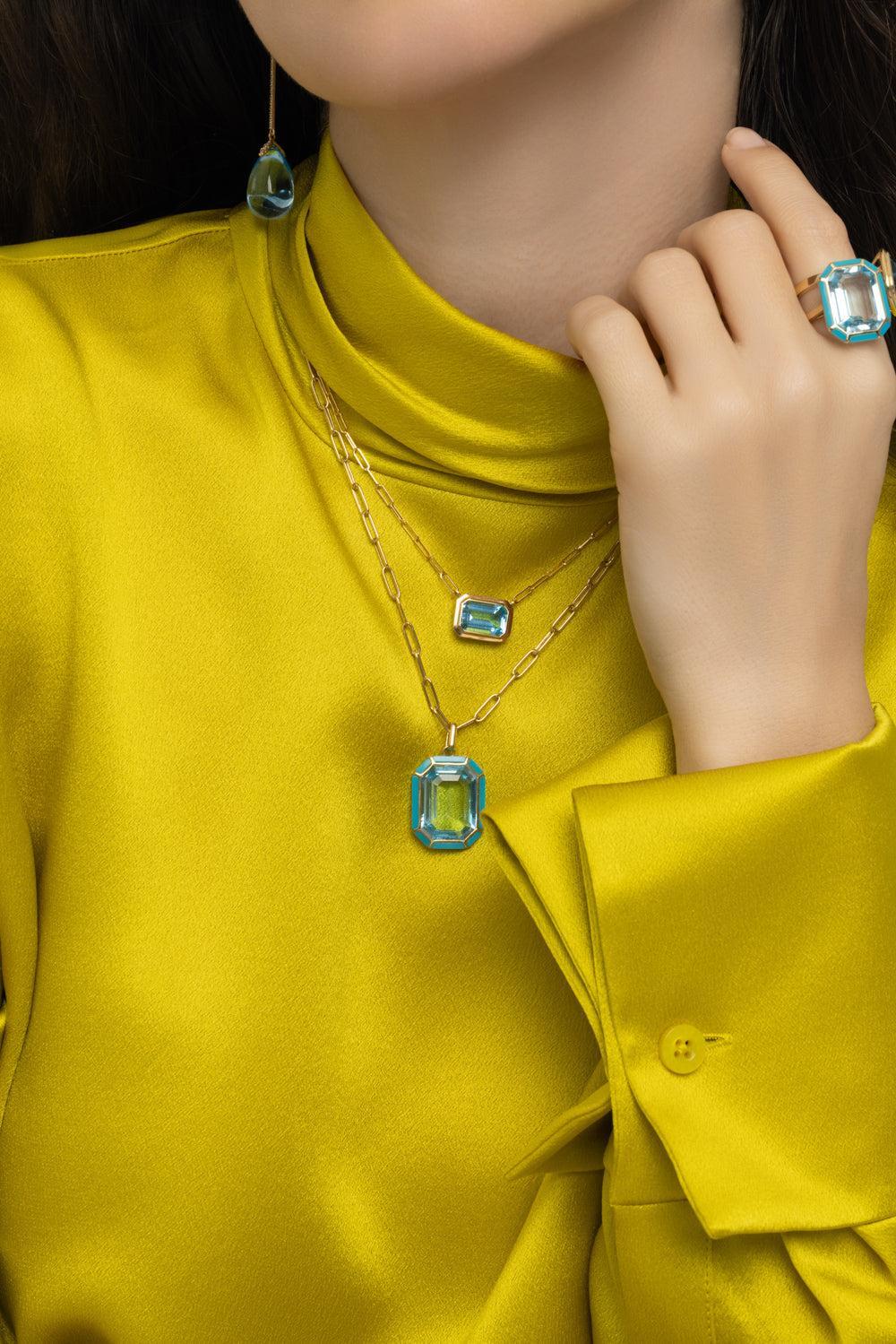 Blue Topaz Melange Ring-YELLOW GOLD-6.75-JEWELRYFINE JEWELRING-GOSHWARA
