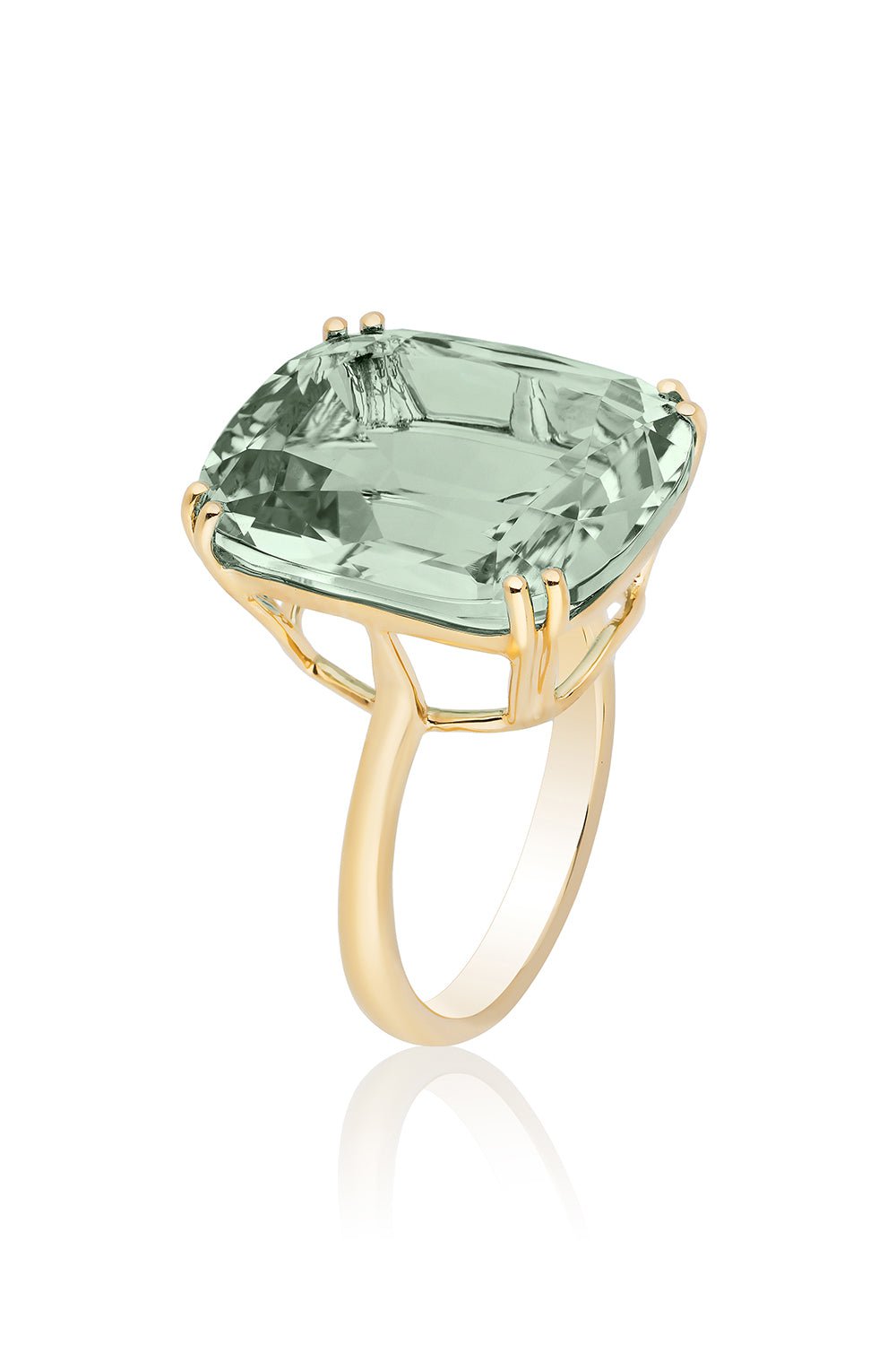 GOSHWARA-Gossip Prasiolite Ring-YELLOW GOLD