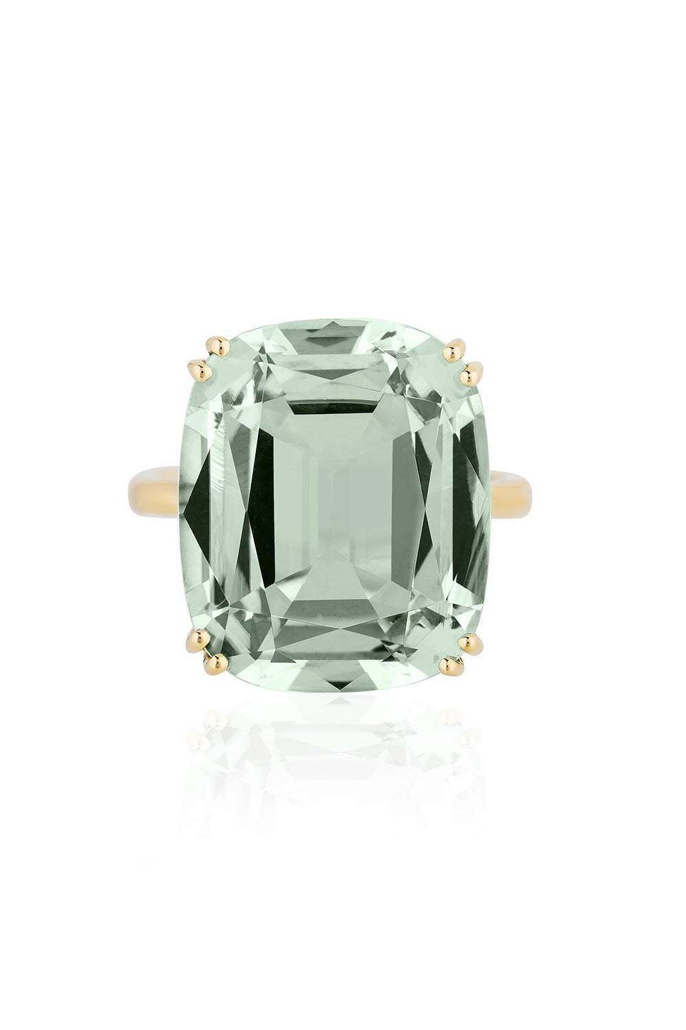 GOSHWARA-Gossip Prasiolite Ring-YELLOW GOLD