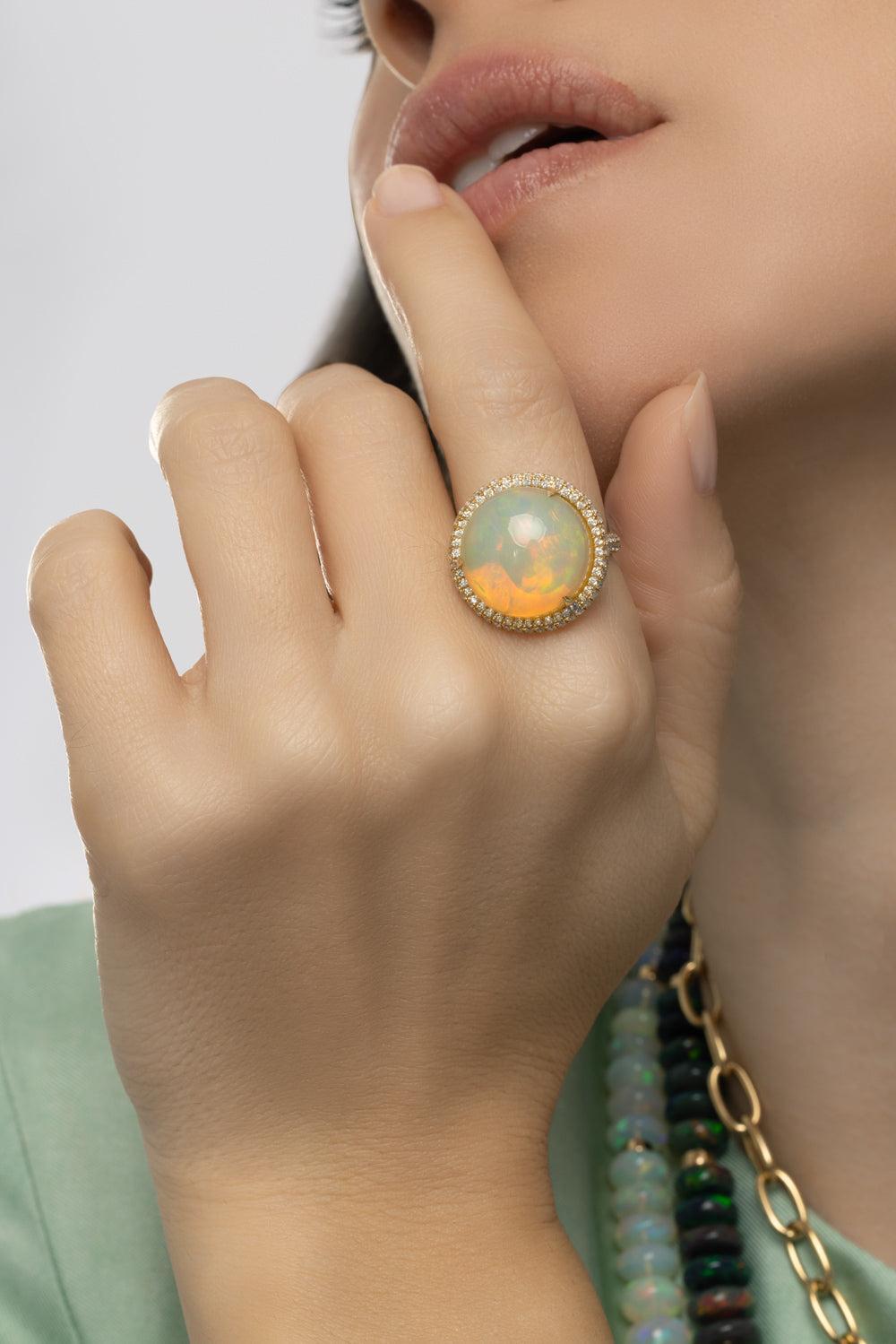 Opal G-One Tube Ring-YELLOW GOLD-6.75-JEWELRYFINE JEWELRING-GOSHWARA