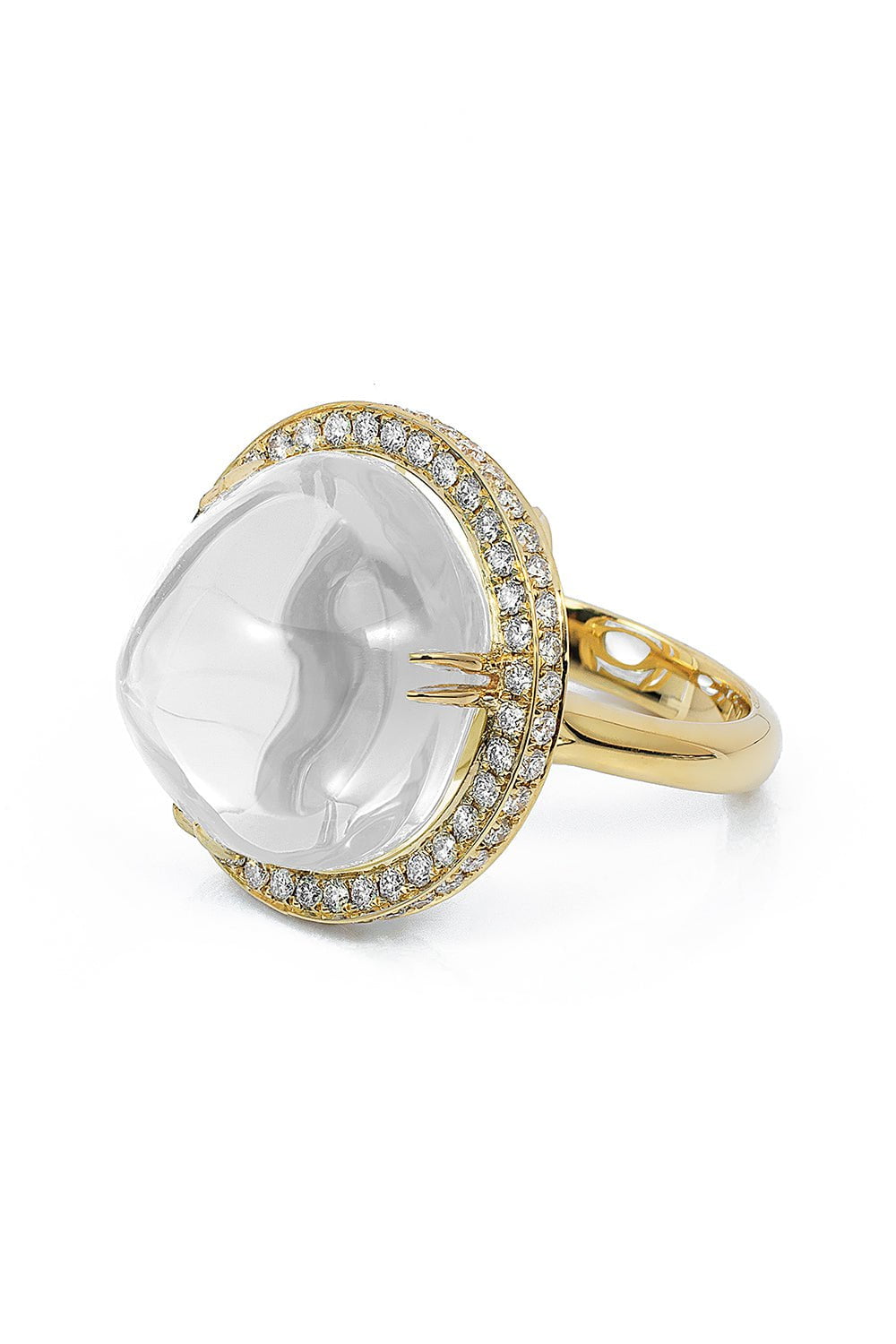 GOSHWARA-Rock n Roll Moon Quartz Ring-YELLOW GOLD