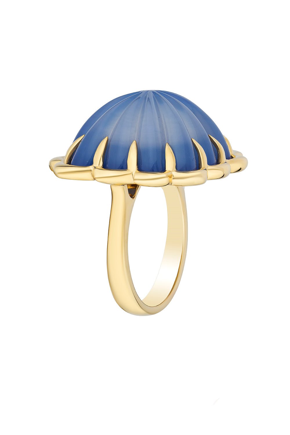 GOSHWARA-G-One Blue Chalcedony Ring-YELLOW GOLD