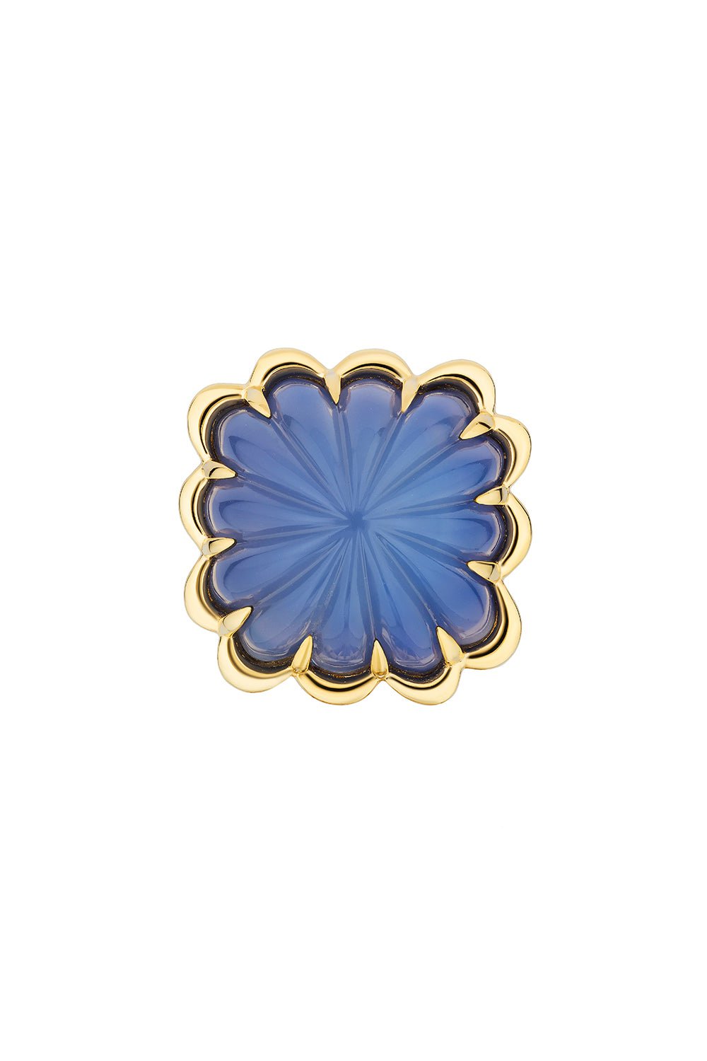 GOSHWARA-G-One Blue Chalcedony Ring-YELLOW GOLD