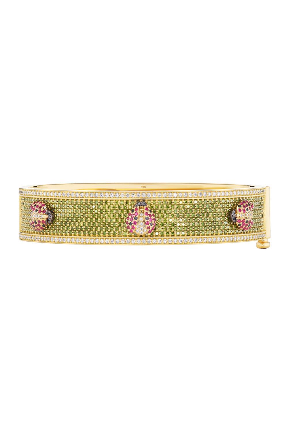 Ladybug Garden Bangle Bracelet-YELLOW GOLD-17-JEWELRYFINE JEWELBRACELET O-GRACE WINFREY