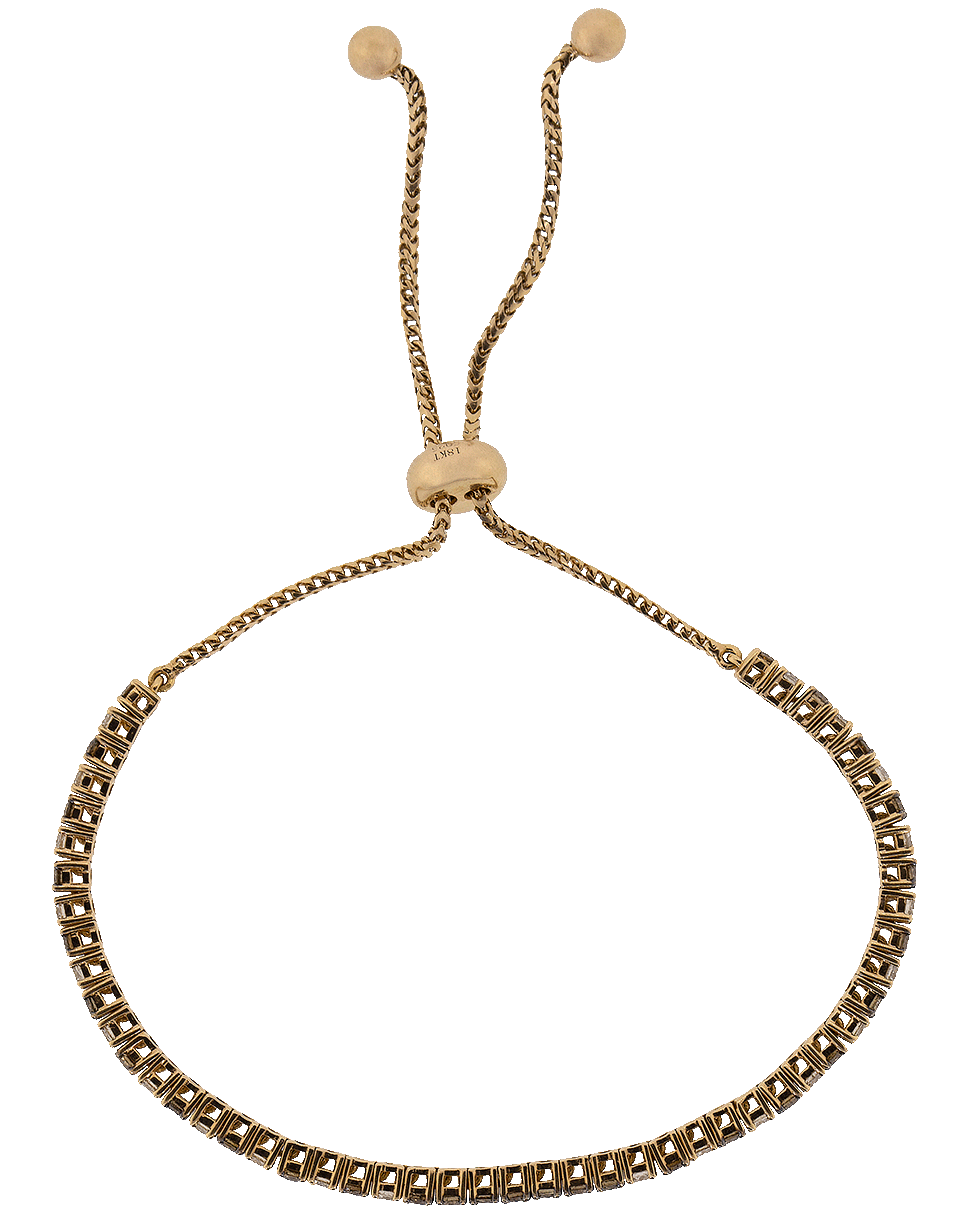 GRAZIELA-Brown And White Diamond Bolo Bracelet-ROSE GOLD