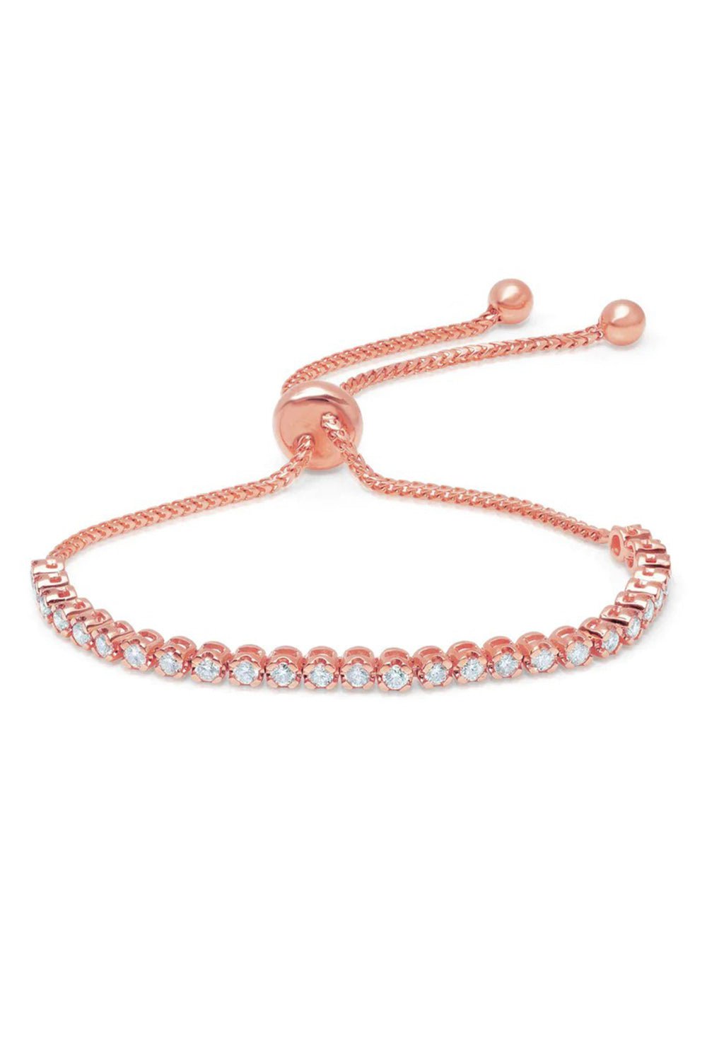 GRAZIELA-Diamond Bolo Bracelet-ROSE GOLD