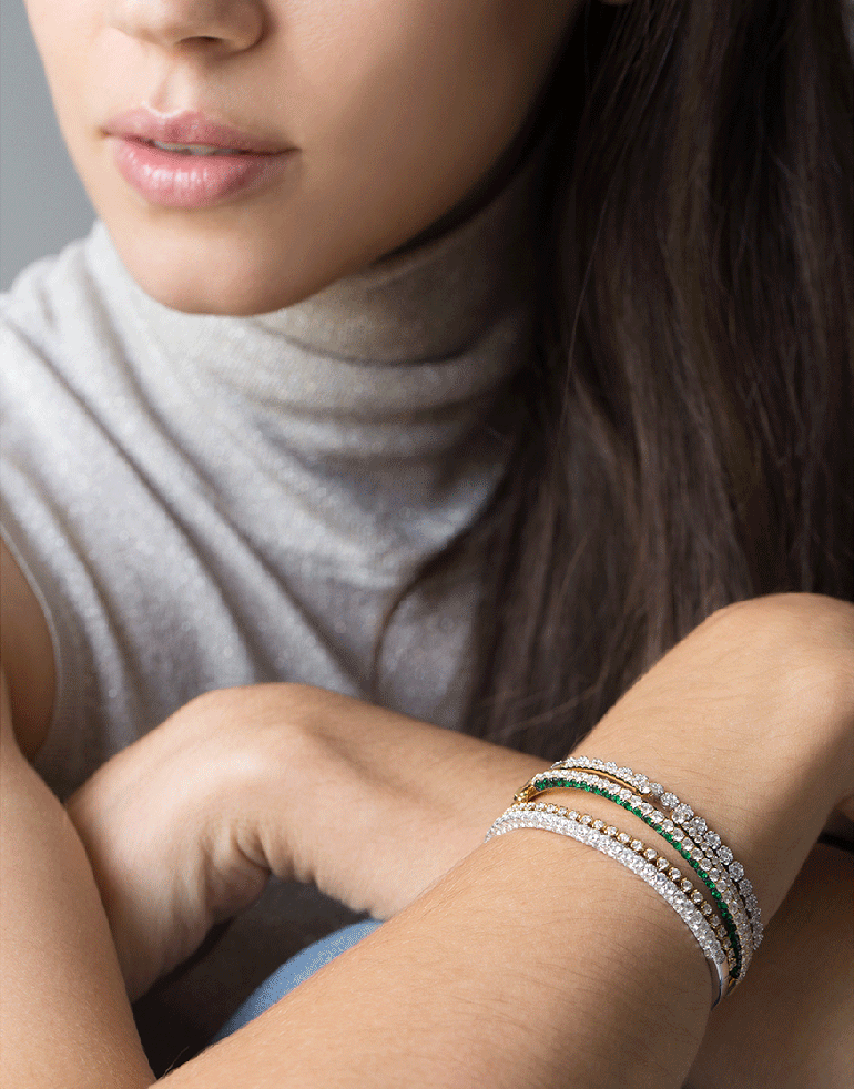 GRAZIELA-Diamond Flower Bolo Bracelet-WHITE GOLD