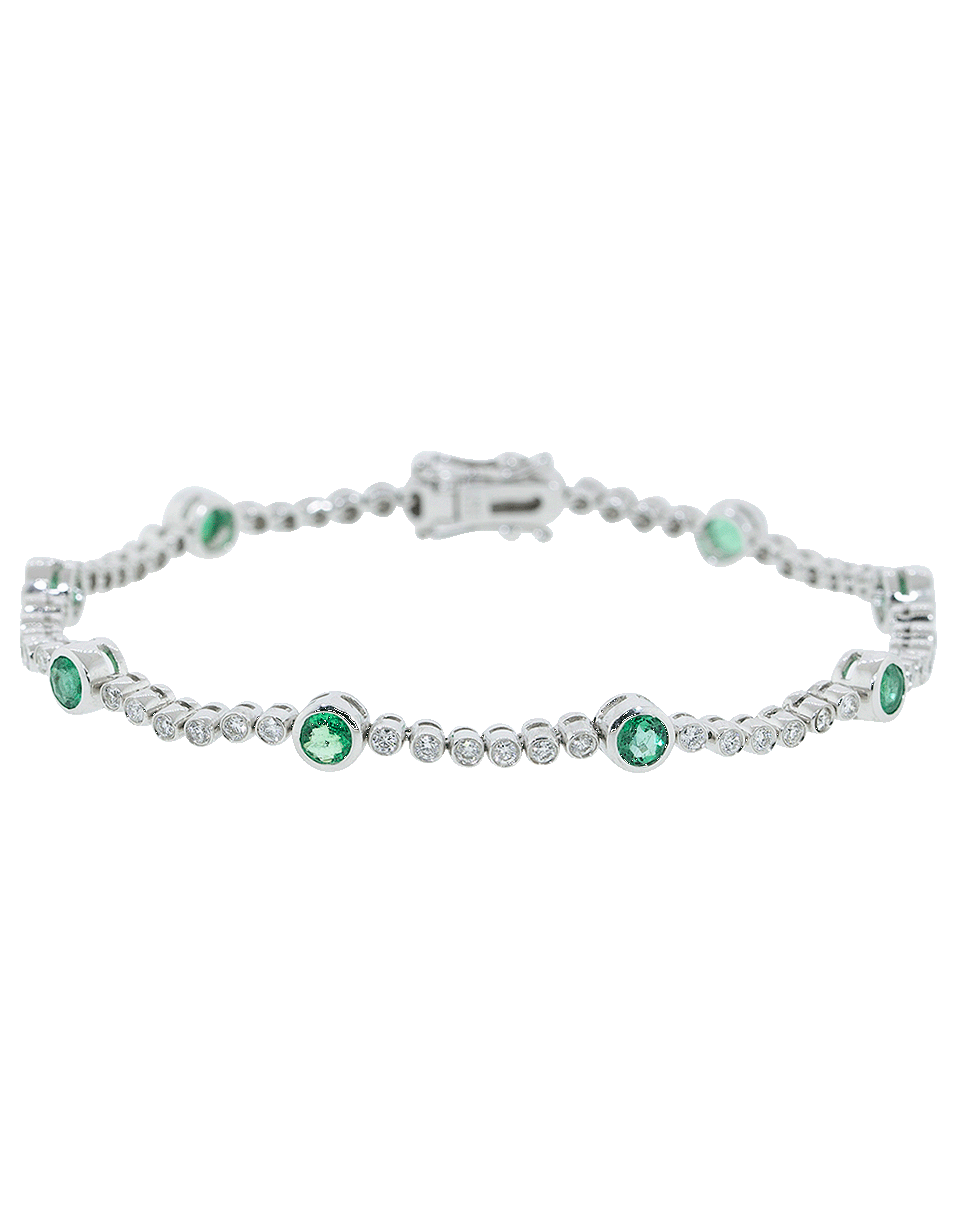 GRAZIELA-Emerald and Diamond Bracelet-WHITE GOLD