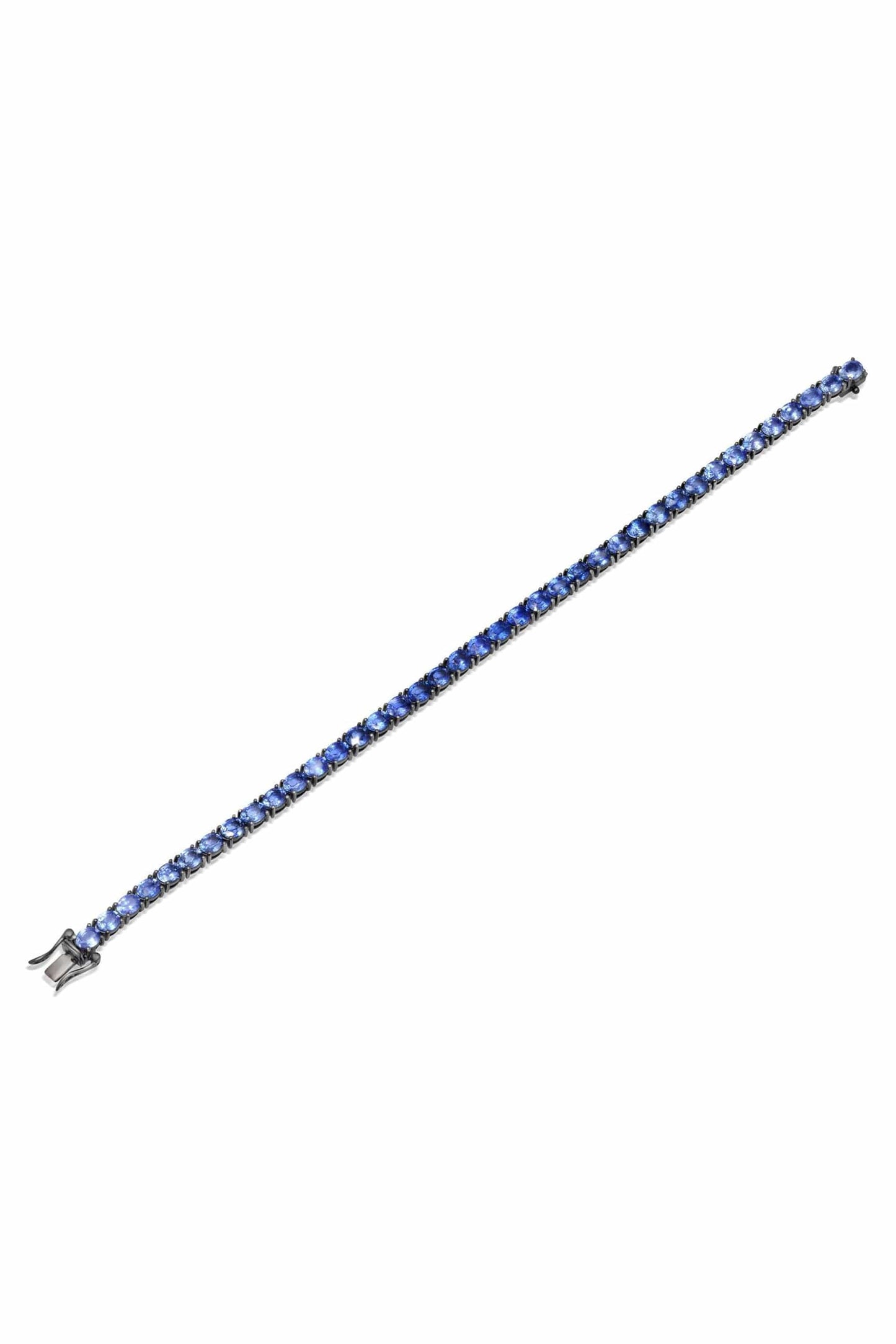 GRAZIELA-Ombre Blue Saphire Tennis Bracelet-WHITE GOLD