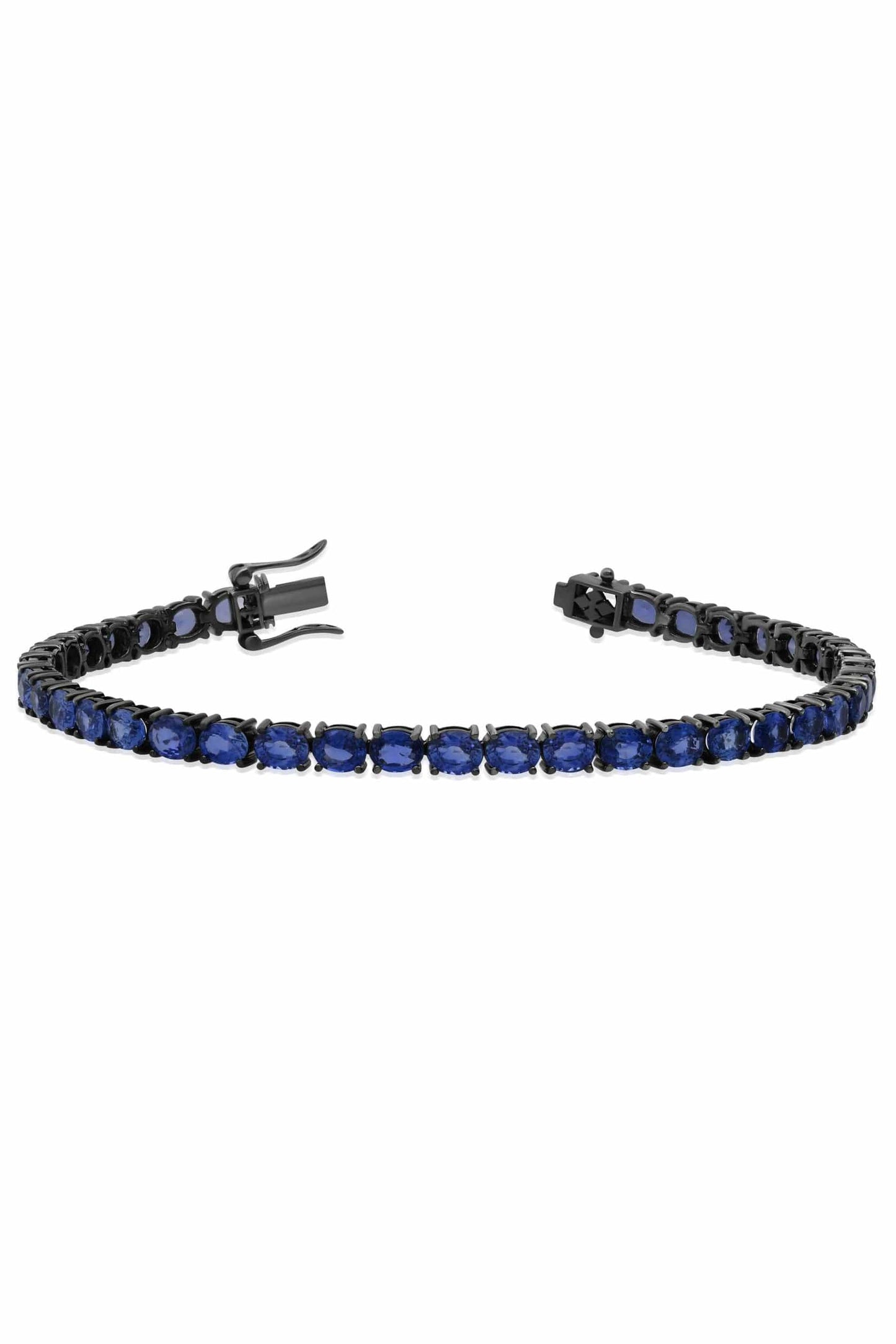 GRAZIELA-Ombre Blue Saphire Tennis Bracelet-WHITE GOLD