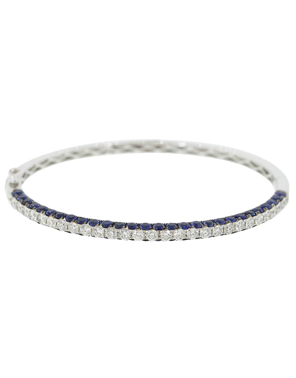 GRAZIELA-Sapphire and Diamond Bangle-WHITE GOLD