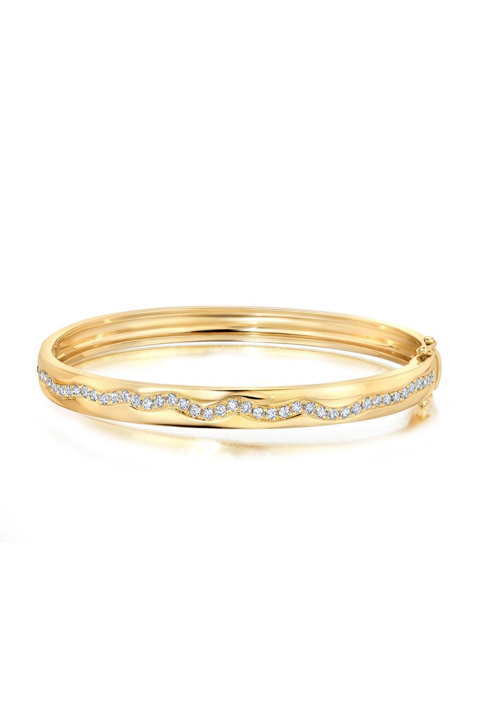 GRAZIELA-Rio Diamond Bangle Bracelet-YELLOW GOLD