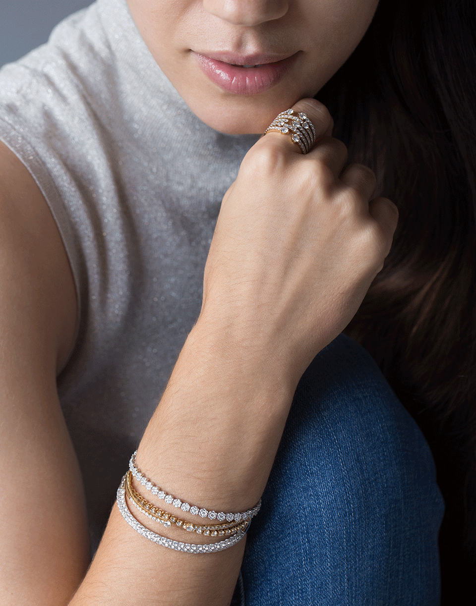 GRAZIELA-Solo Diamond Cage Bracelet-YELLOW GOLD