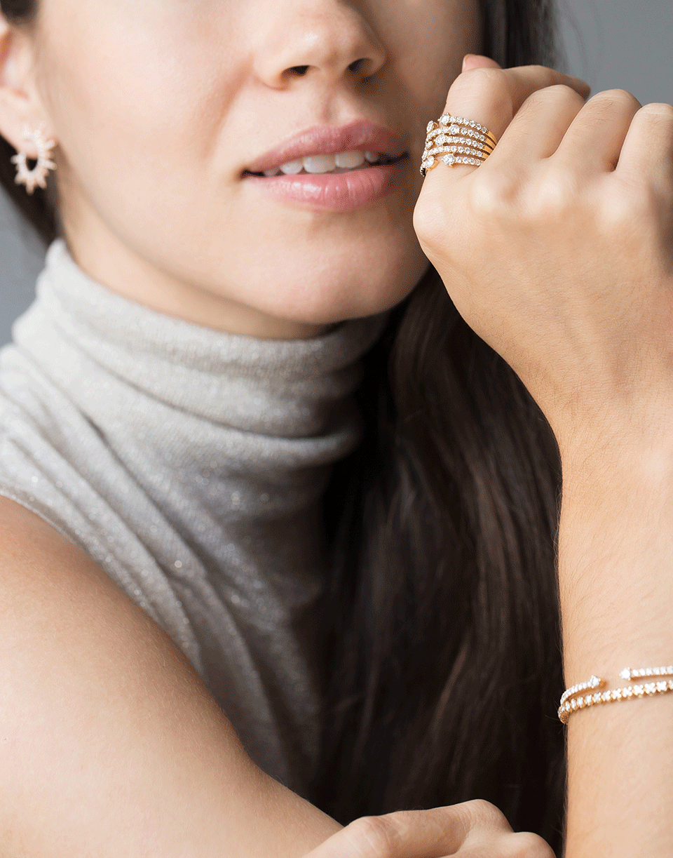 GRAZIELA-Solo Diamond Cage Bracelet-YELLOW GOLD