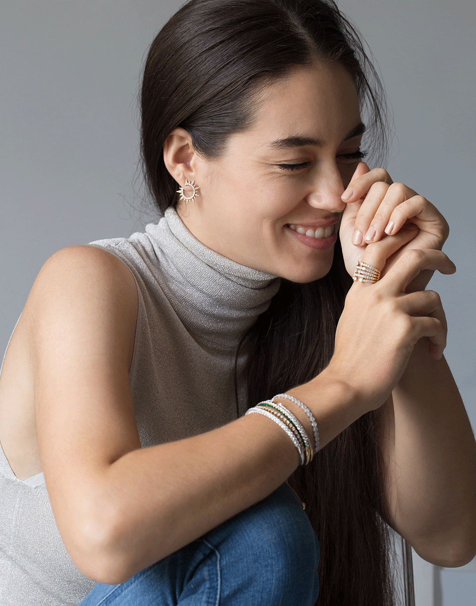 GRAZIELA-Diamond Everest Earrings-ROSE GOLD