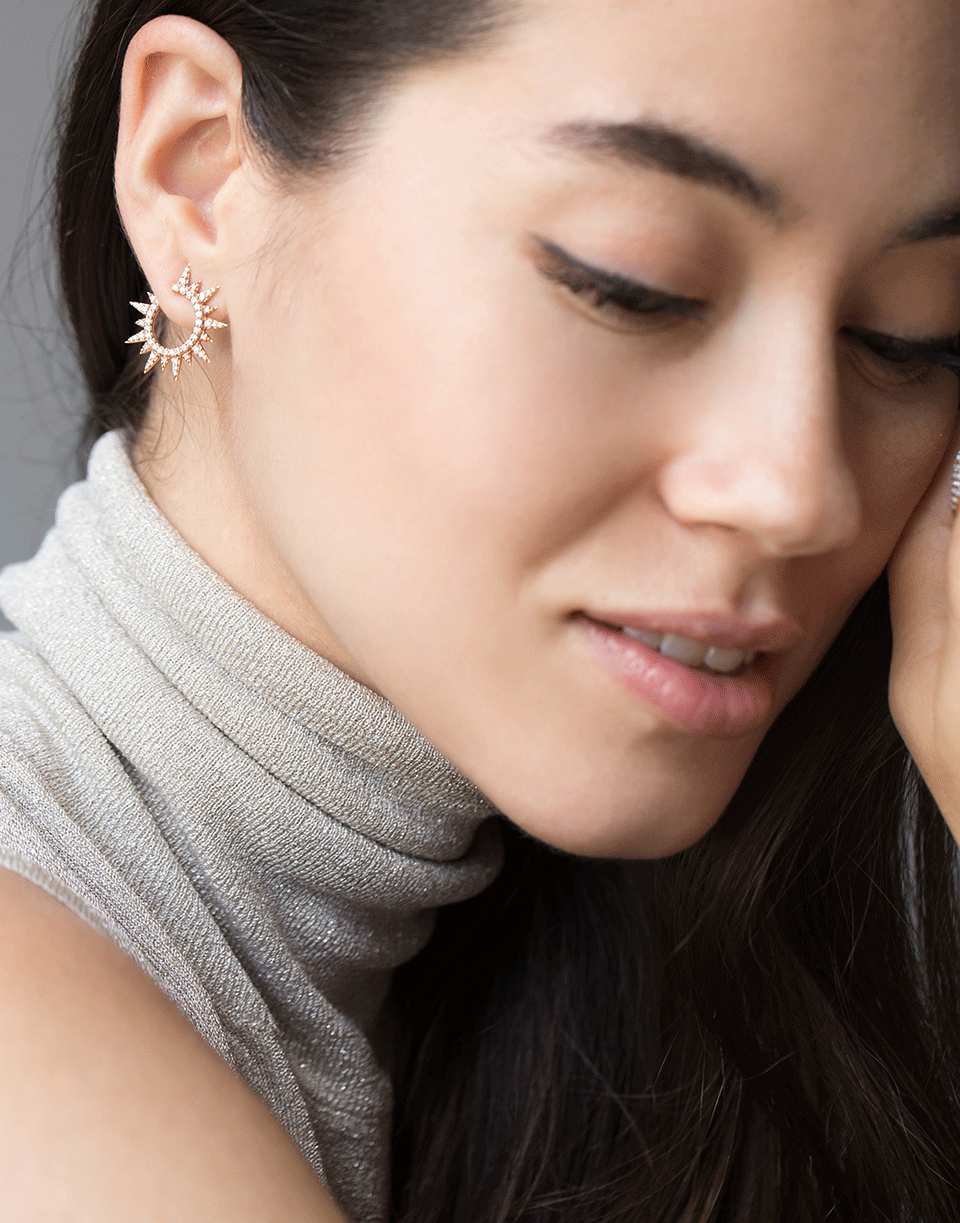GRAZIELA-Diamond Everest Earrings-ROSE GOLD