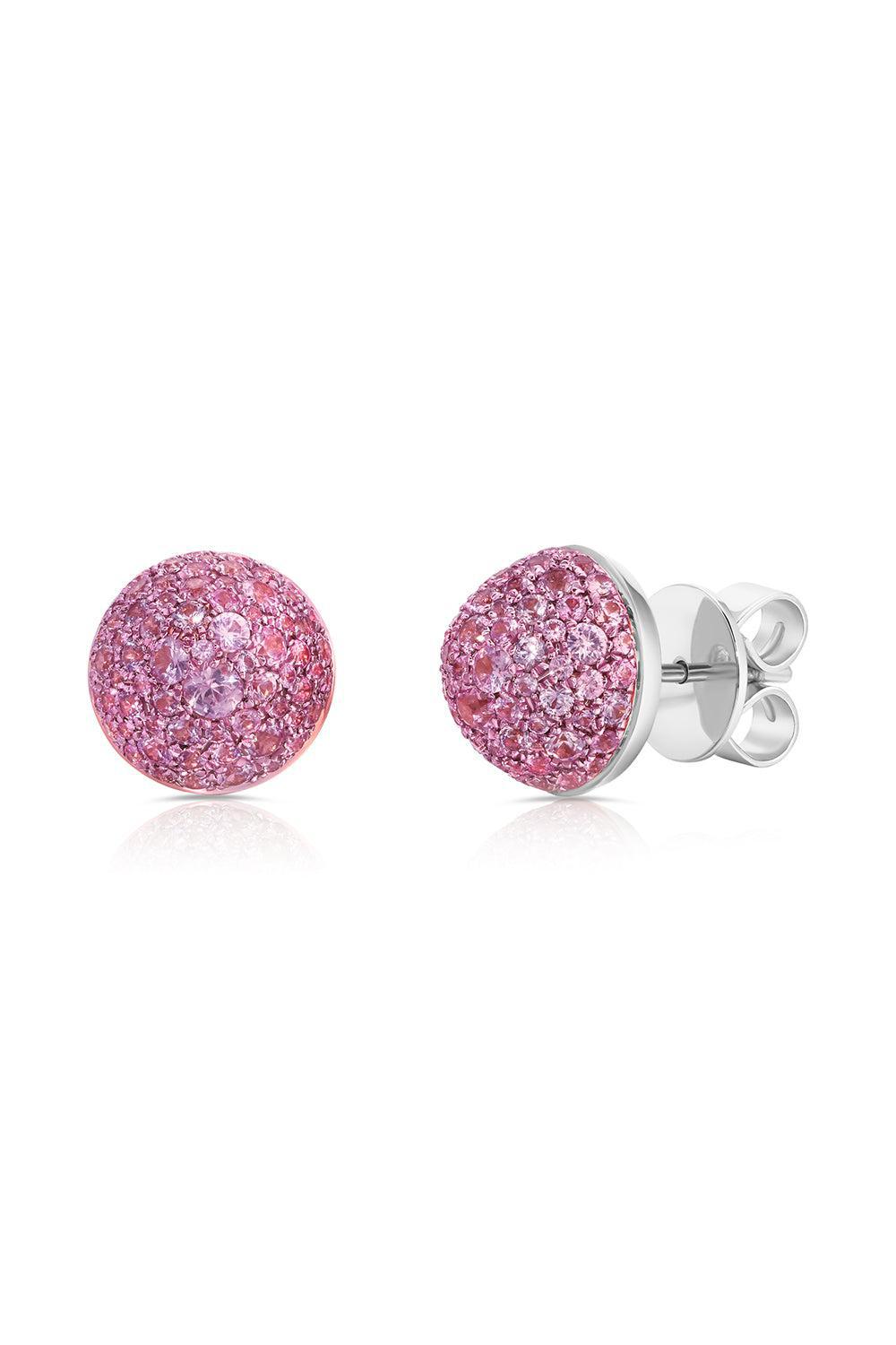 GRAZIELA-Large Pink Sapphire Bahia Stud Earrings-ROSE GOLD