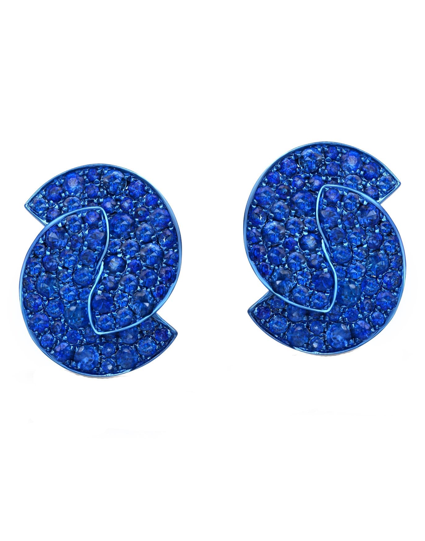 GRAZIELA-Blue Sapphire Earrings-WHITE GOLD