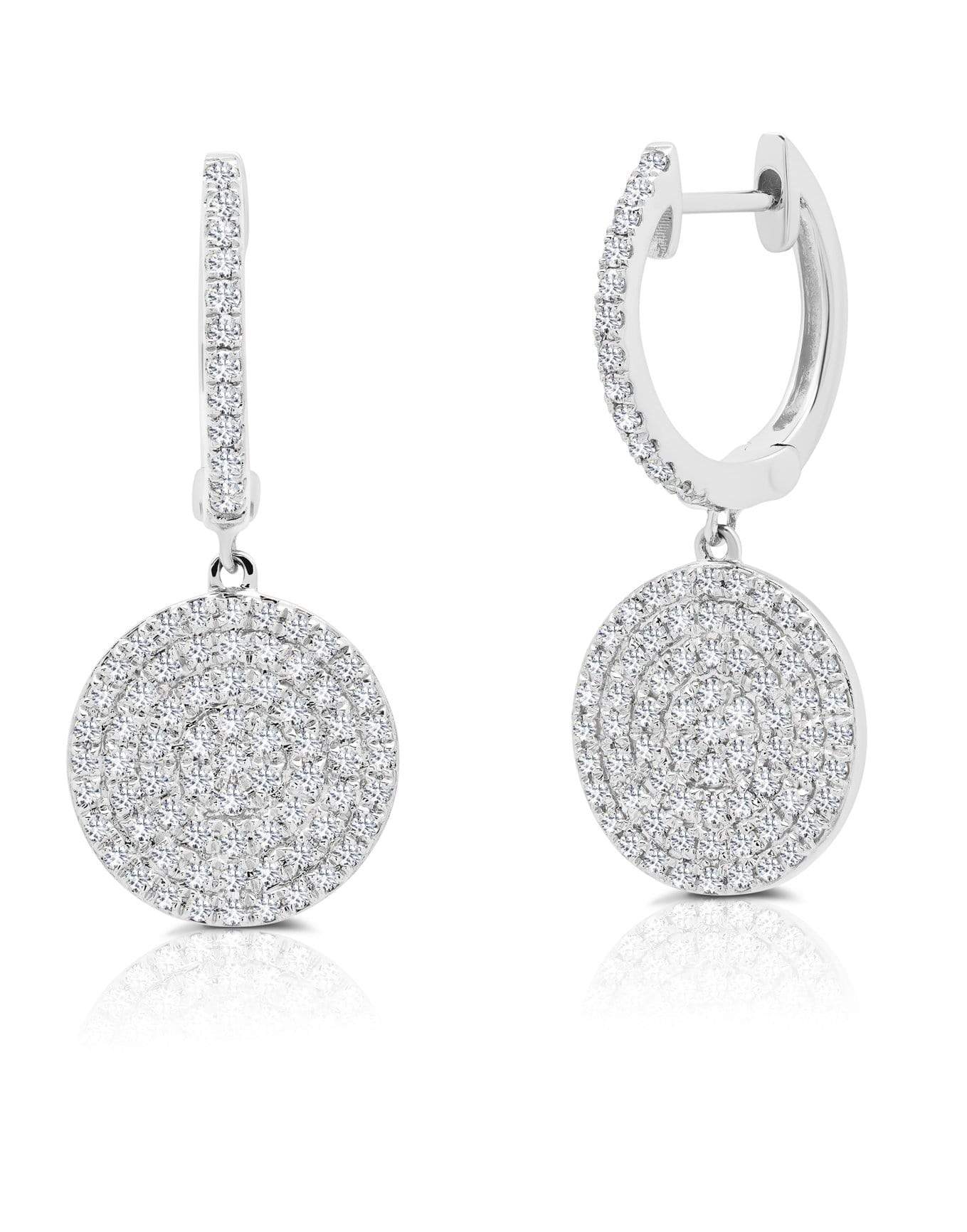 GRAZIELA-Diamond Disc Earrings-WHITE GOLD