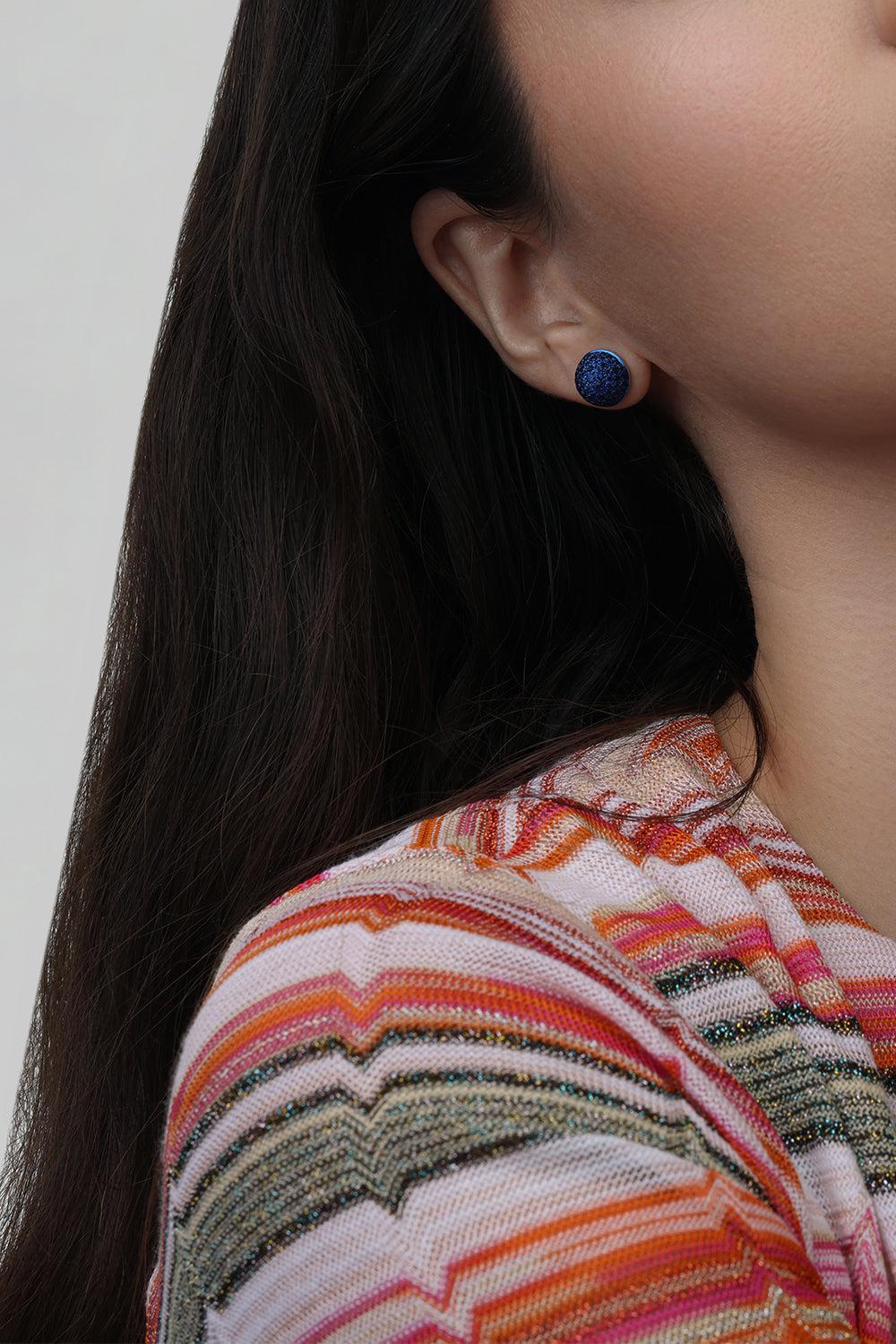 Large Blue Sapphire Bahia Stud Earrings-WHITE GOLD-JEWELRYFINE JEWELEARRING-GRAZIELA