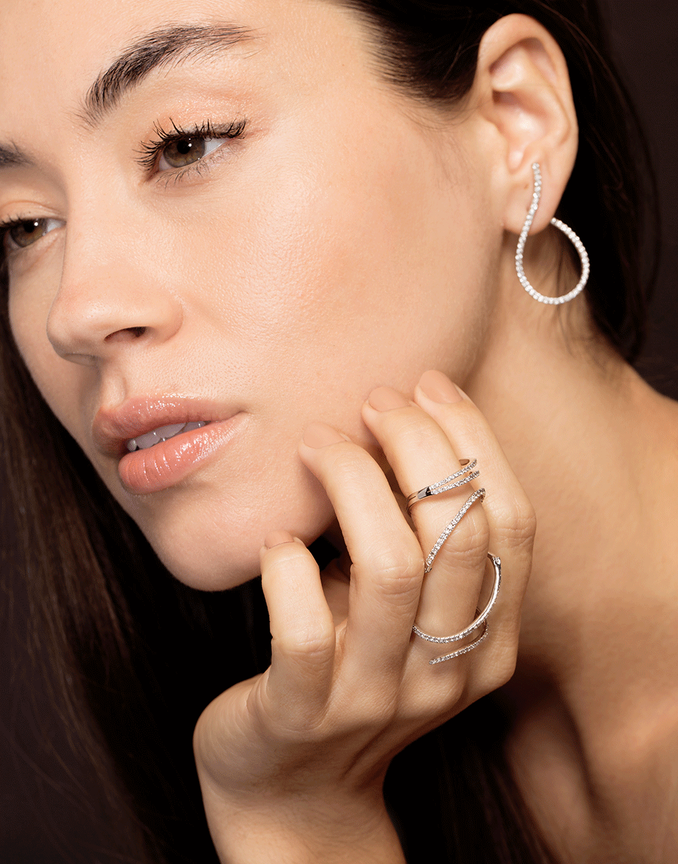 GRAZIELA-Mega Swirl Diamond Earrings-WHITE GOLD