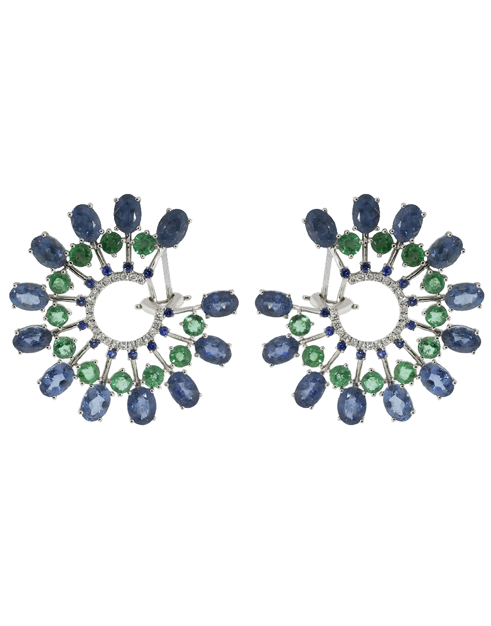 GRAZIELA-Midnight Aquamarine Earrings-WHITE GOLD
