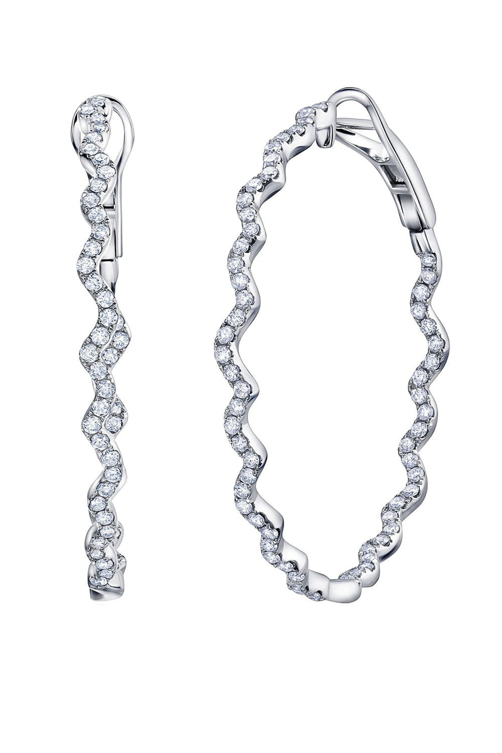 GRAZIELA-Rio Diamond Inside Outside Hoop Earrings-WHITE GOLD