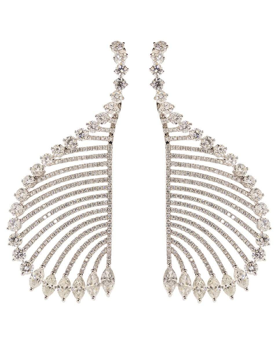 GRAZIELA-Wide Curve Diamond Earrings-WHITE GOLD