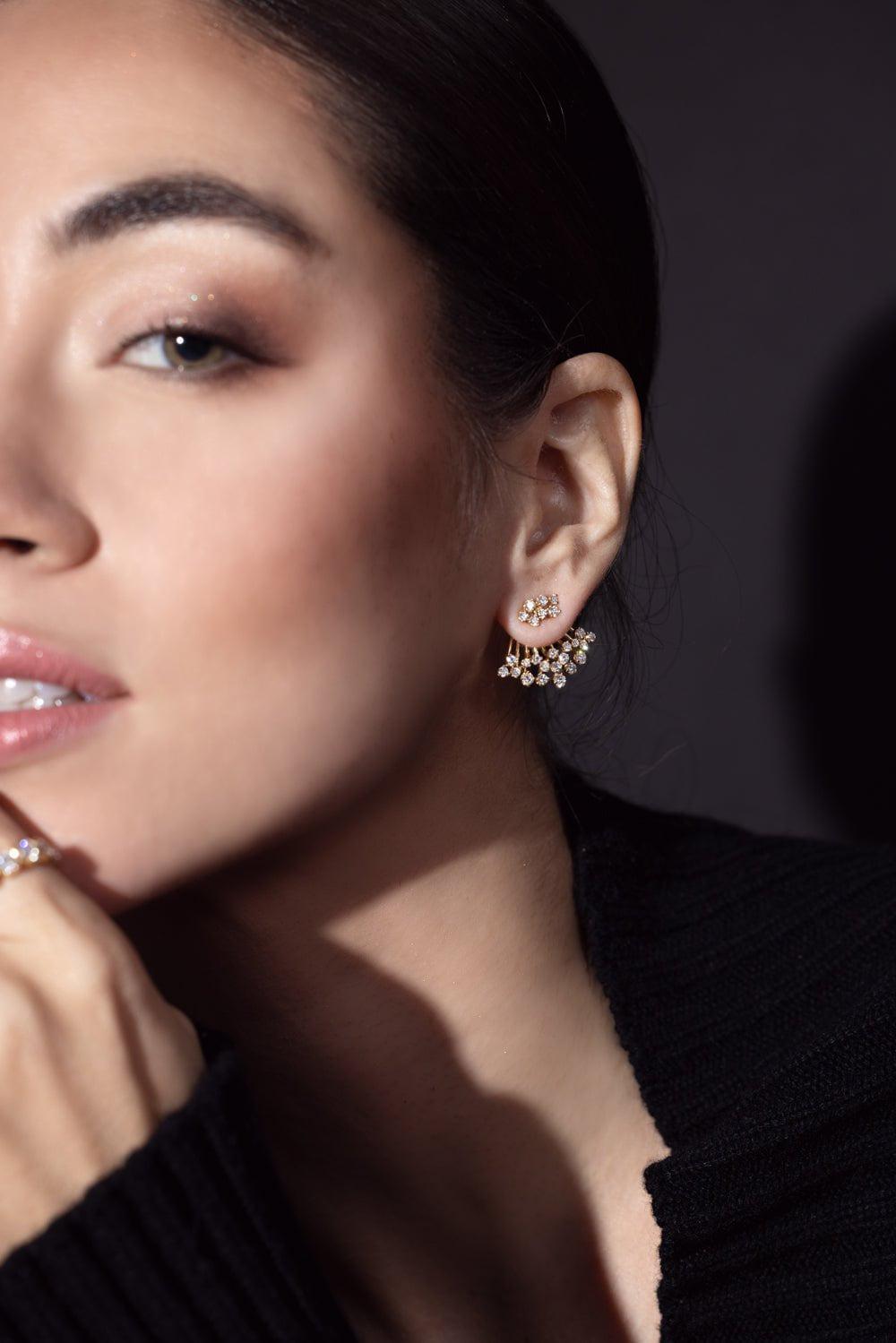 GRAZIELA-Diamond Açaí Earrings-YELLOW GOLD
