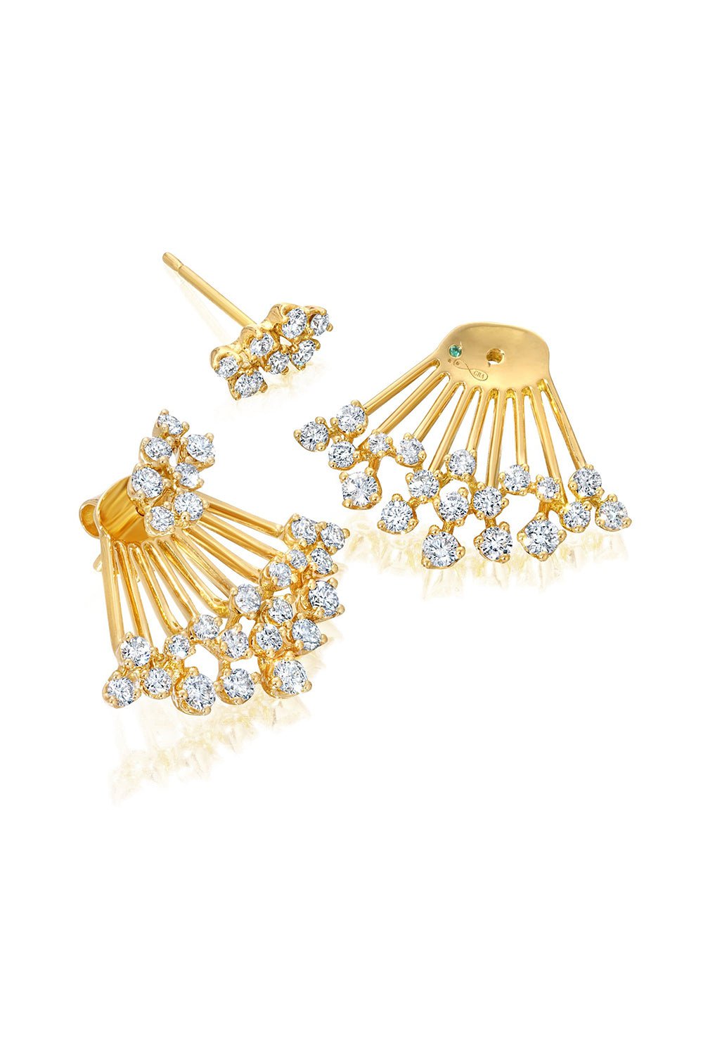 GRAZIELA-Diamond Açaí Earrings-YELLOW GOLD