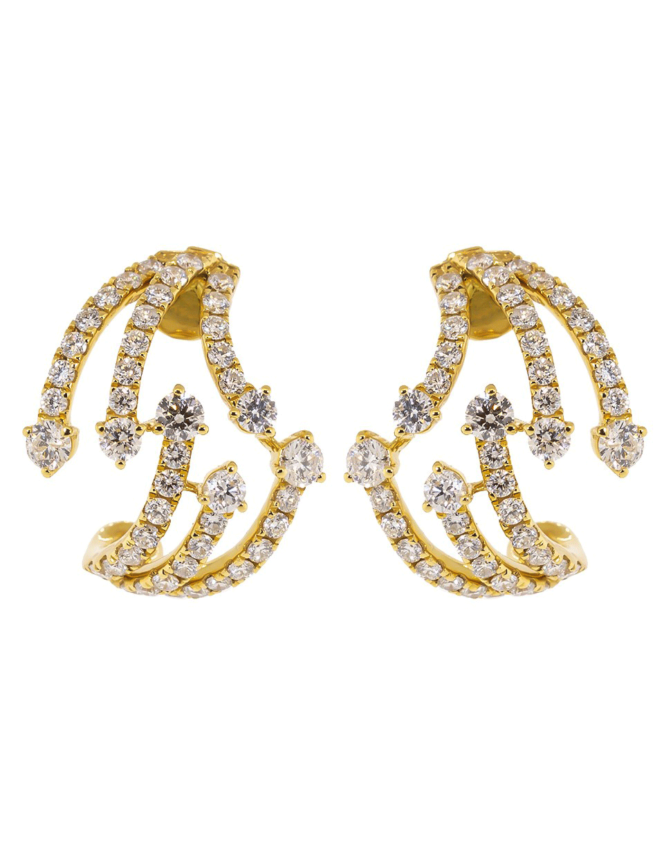 GRAZIELA-Diamond Cage Earrings-YELLOW GOLD